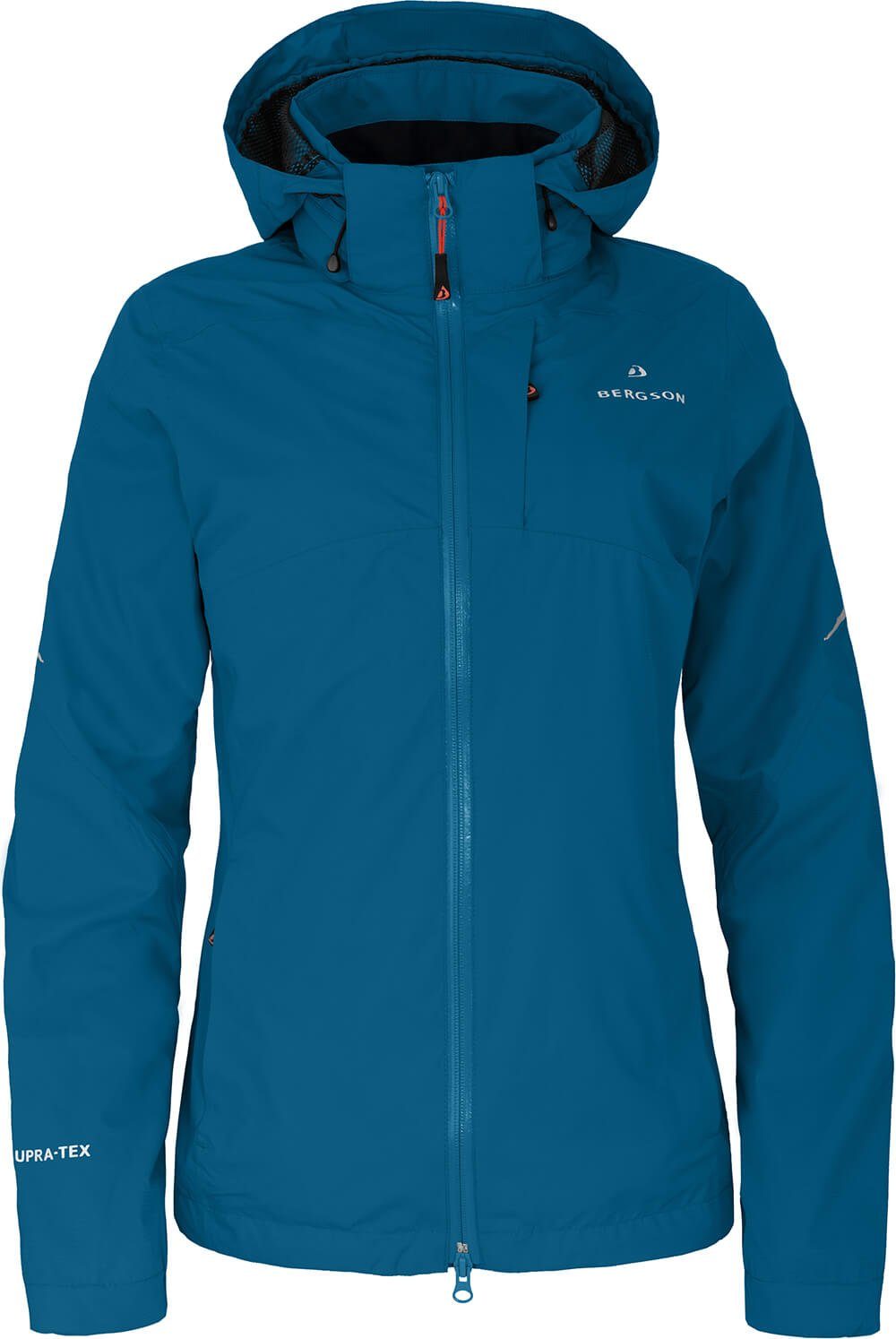 Netzfutter, mm Bergson Wassersäule, 12000 Outdoorjacke Normalgrößen, Damen VALDIVIA blau Rad-Regenjacke, Saphir