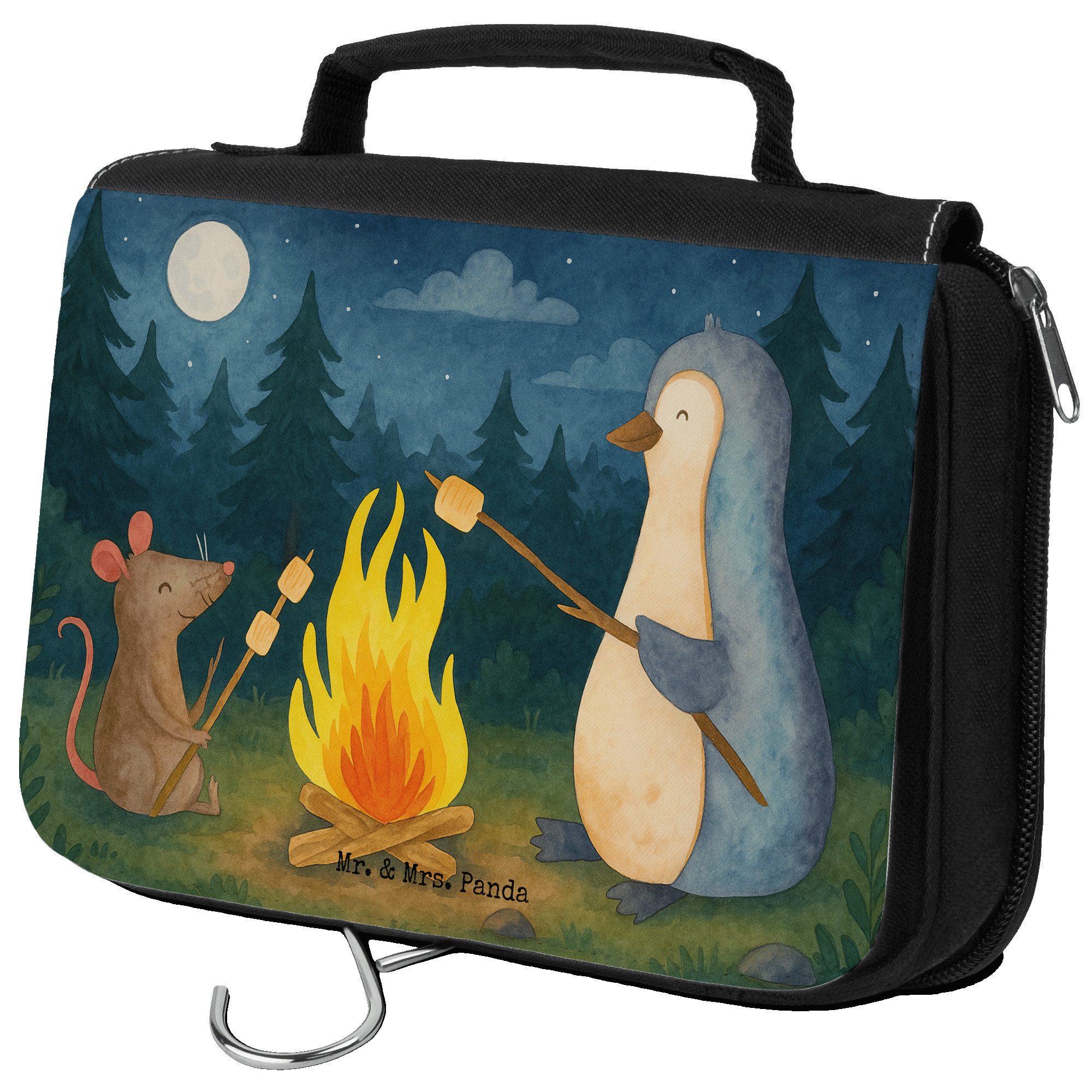 Kulturbeutel Pinguin Lagerfeuer Design, Kulturbeutel, Weiß, Maus, kosmetiktäschche