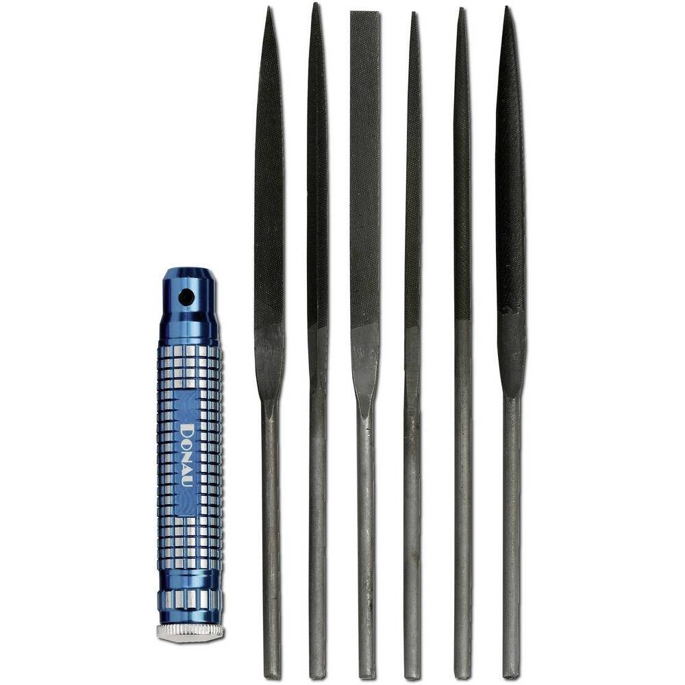 Donau Elektronik Feile Profiline Nadelfeilen Set 7-tlg mit Metallhalter M60