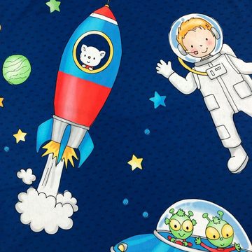 Kinderbettwäsche Weltraumfreunde, ESPiCO, Renforcé, 2 teilig, Astronaut, Ufo, Rakete, Weltall