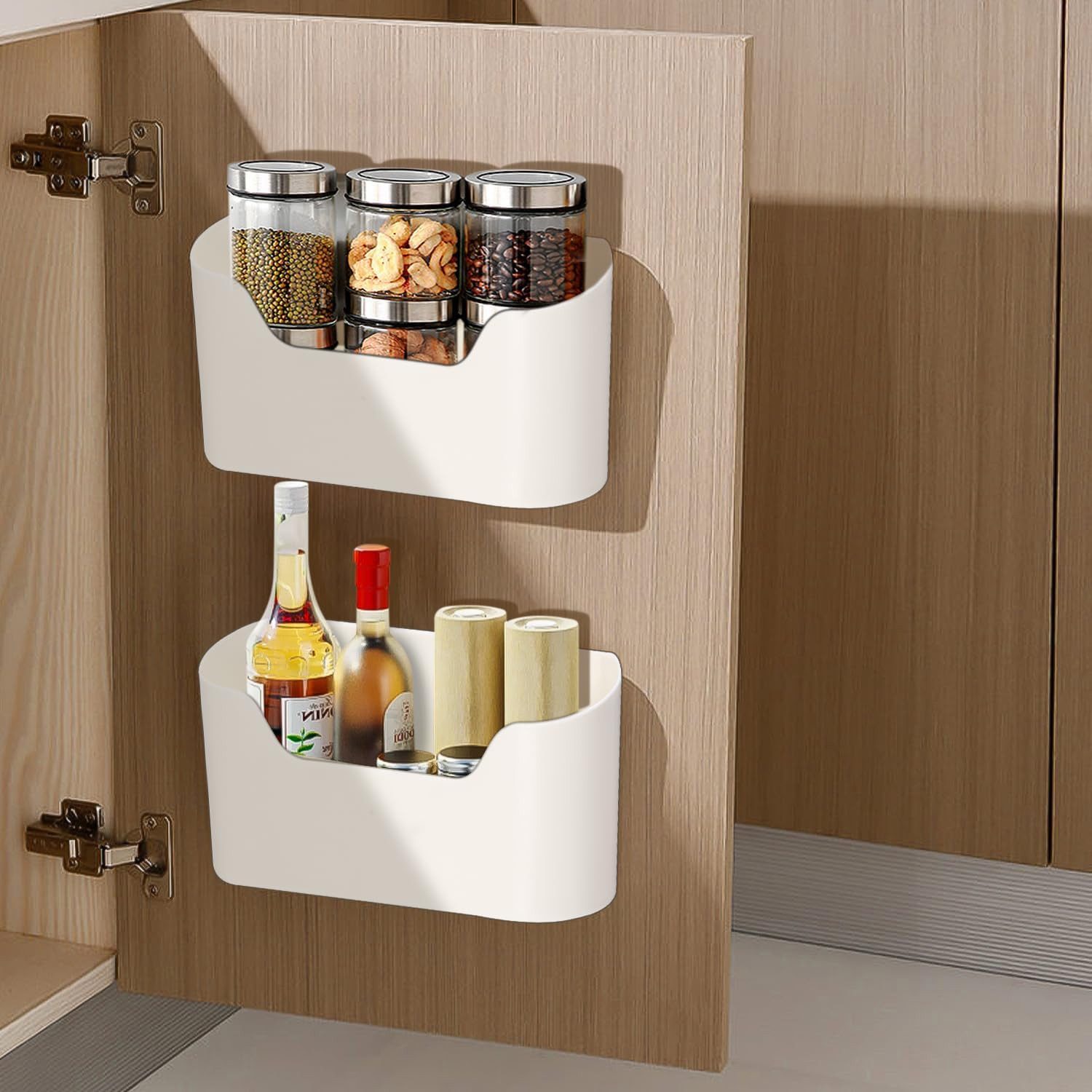 SinLaw Органайзер для тортов-Set Küchenschranktür-Stapelbox, selbstklebend an der Wand montiert, (2-tlg), Органайзер для тортов, selbstklebend, hängend