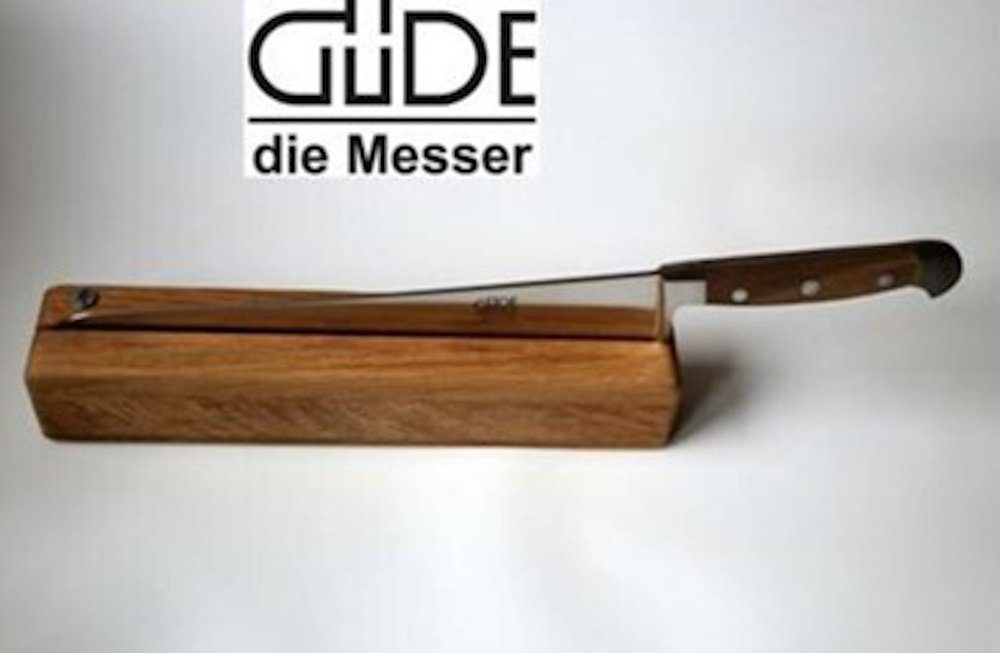Güde Messer Solingen Brotmesser Güde Brotmesser 32 cm Griff aus Walnuss mit Messerhalter aus Eiche