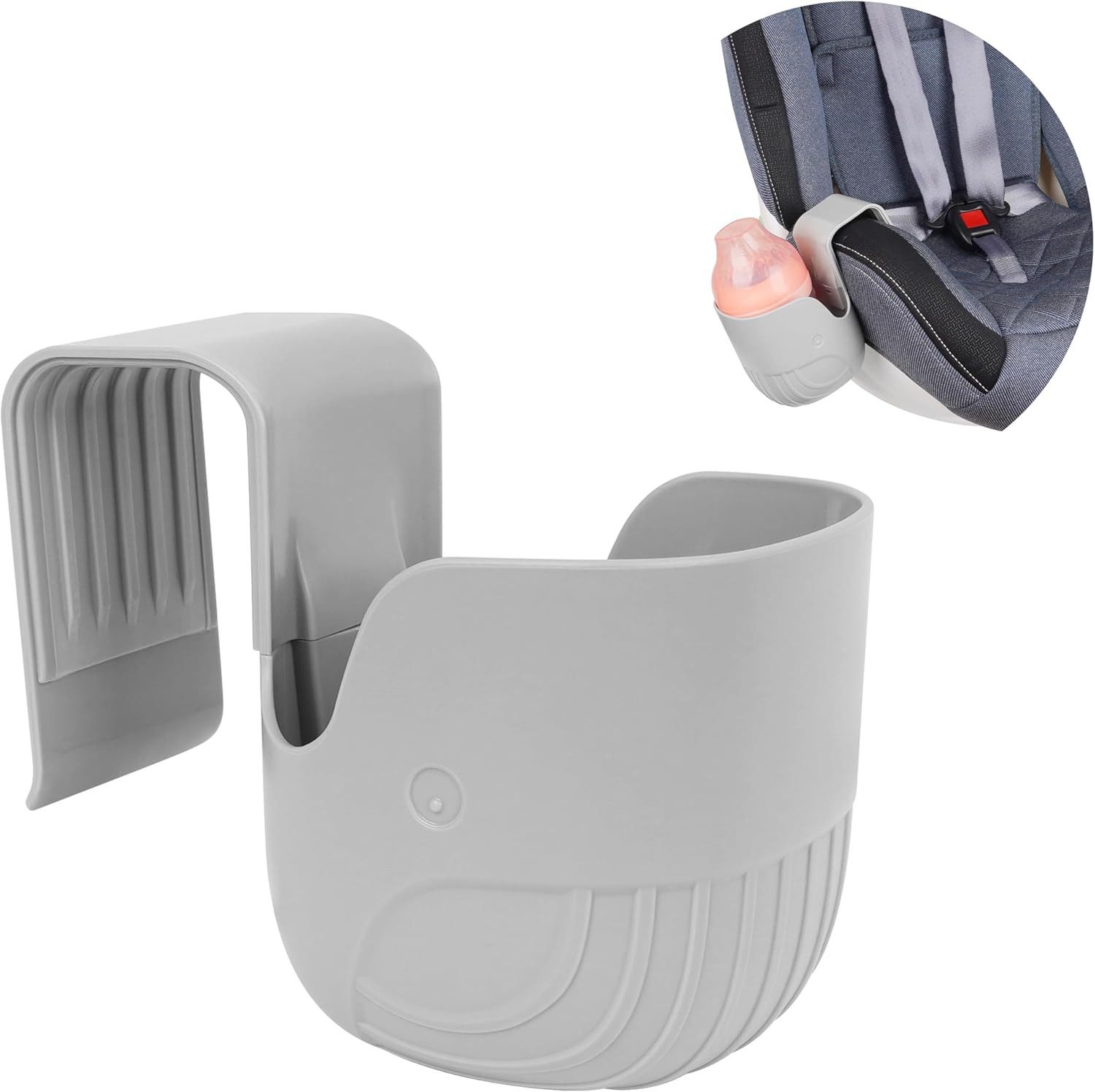 FELIXLEO Motorhalterung Universal Becherhalter für Autositze Kinderwagen Rollstuhl Grau 1 (1-St)