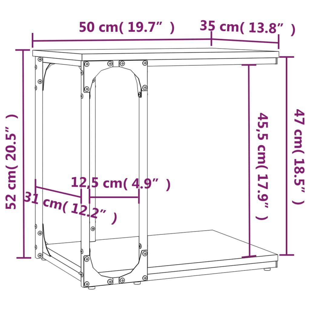 Holzwerkstoff furnicato (1-St) cm Beistelltisch Grau Sonoma 50x35x52