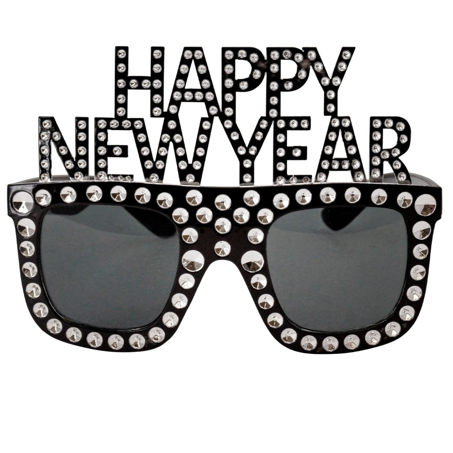 Widmann S.r.l. Verkleidungsmaske Brille 'Happy New Year', Schwarz - Silvester