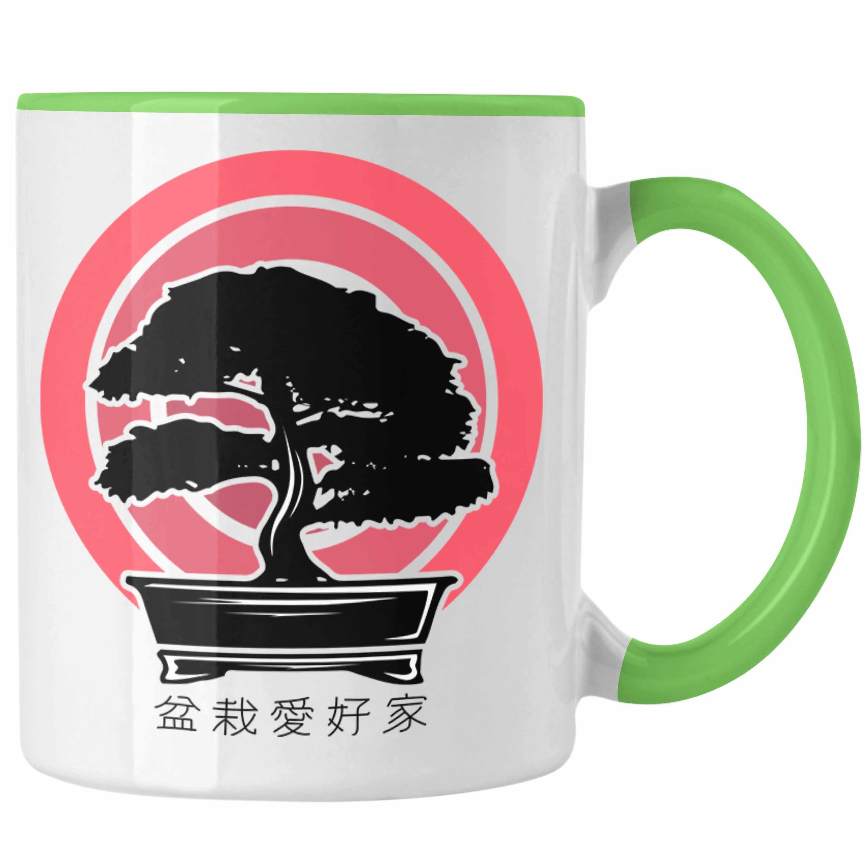 Trendation Tasse Lustige Bonsai Tasse Geschenk für Bonsai-Liebhaber Grafik Grün
