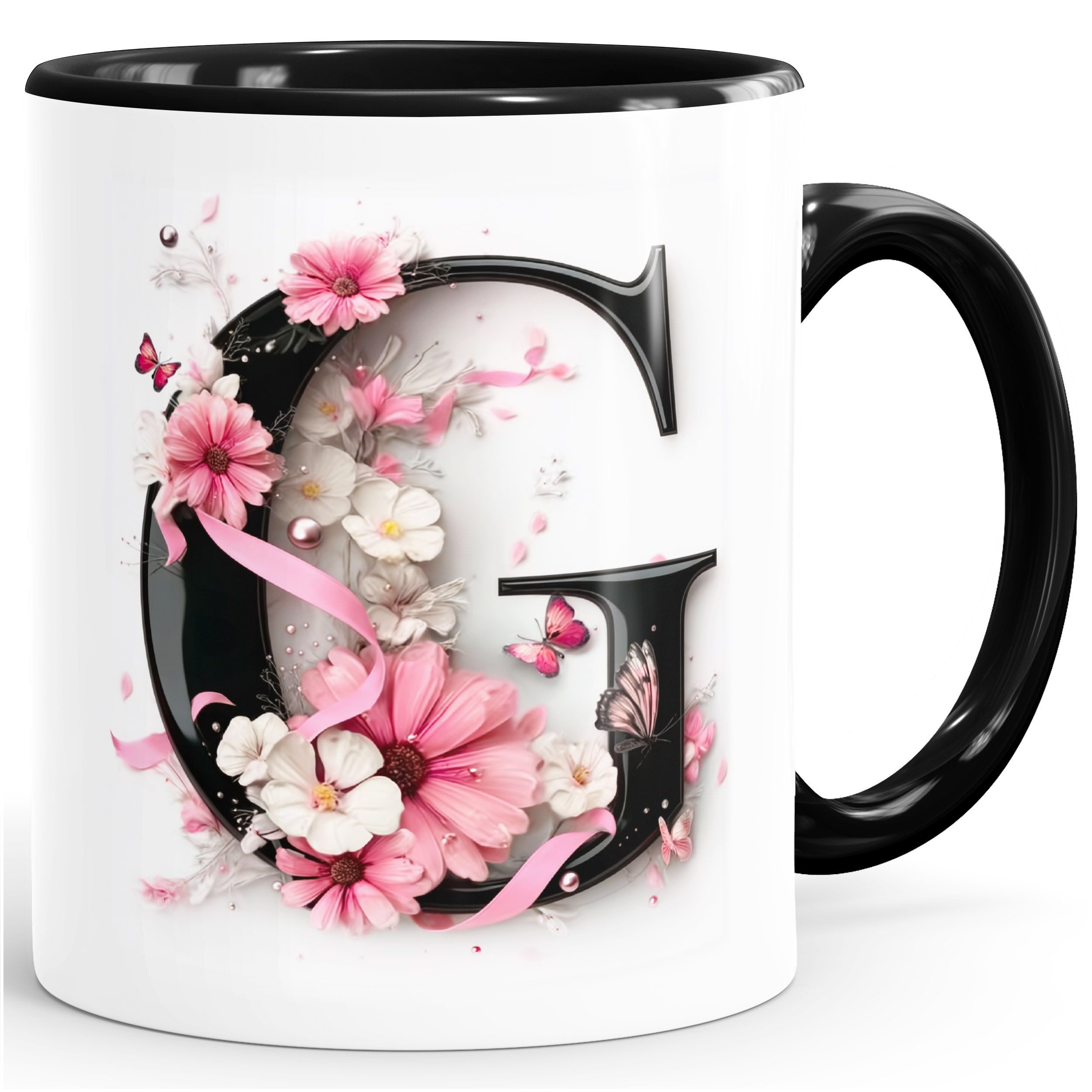 SpecialMe Tasse Tasse Monogramm Buchstabe G Alphabet Initiale Geschenkidee Frau, Keramik