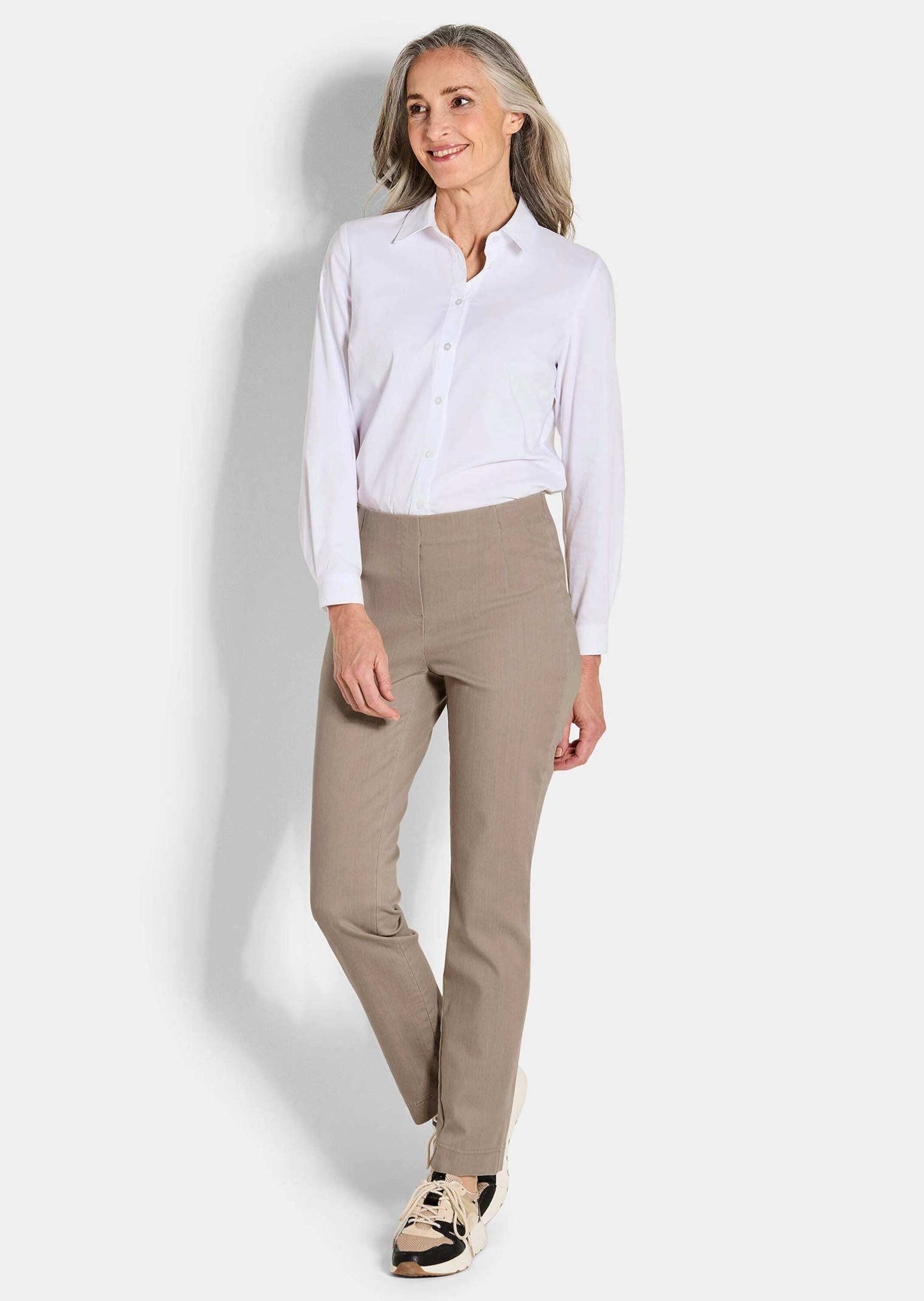 GOLDNER Stoffhose Kurzgröße: Jerseyhose mit Schlupfbund Stoffhose mit Reißv günstig online kaufen