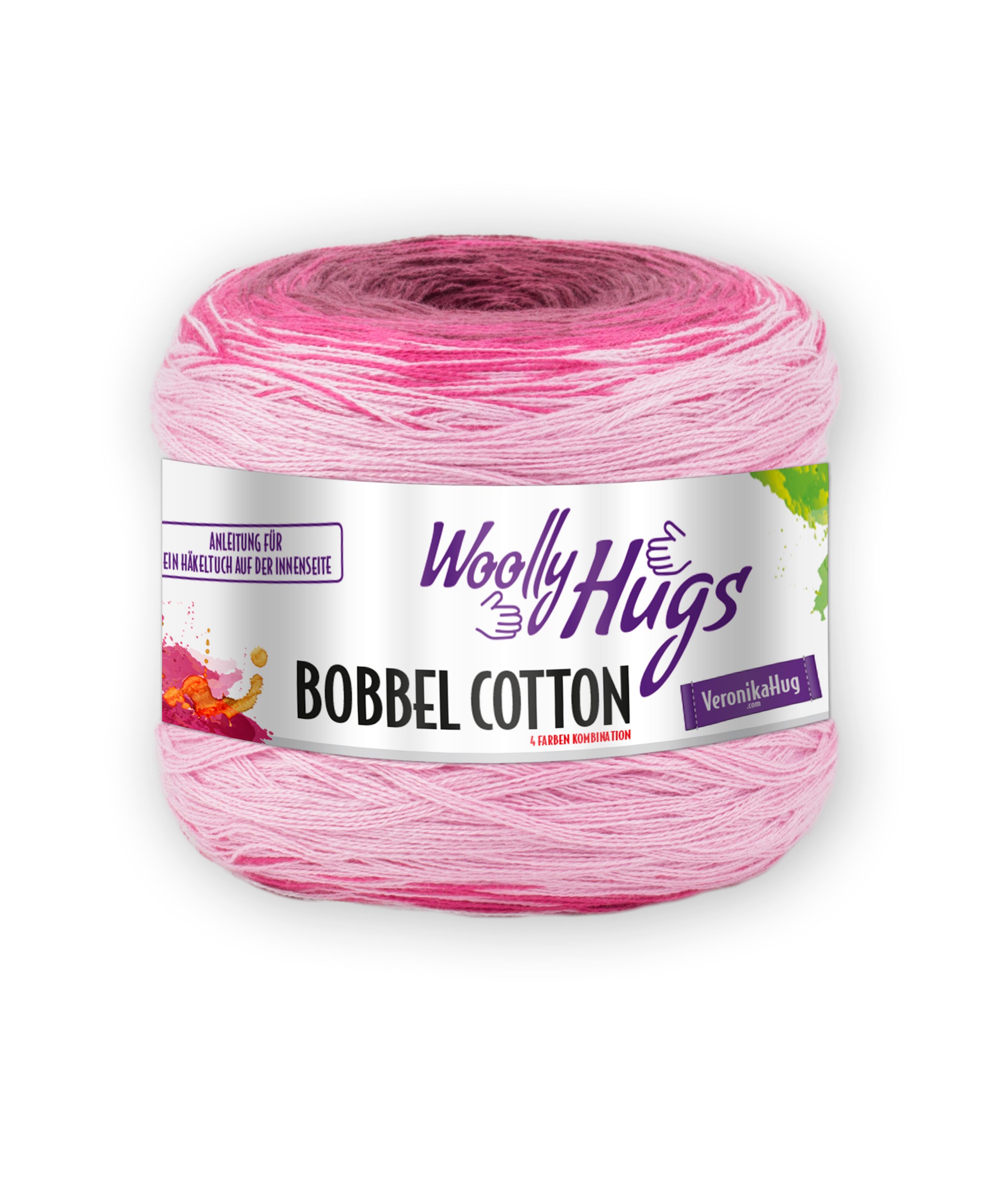 Woolly Hugs Bobbel Cotton 200g Farbverlaufsgarn zum Stricken und Häkeln Häkelwolle, 800,00 m (Baumwollgarn mit Farbverlauf, Bobbelwolle, Bobble Wolle Cake), Farbverlaufswolle