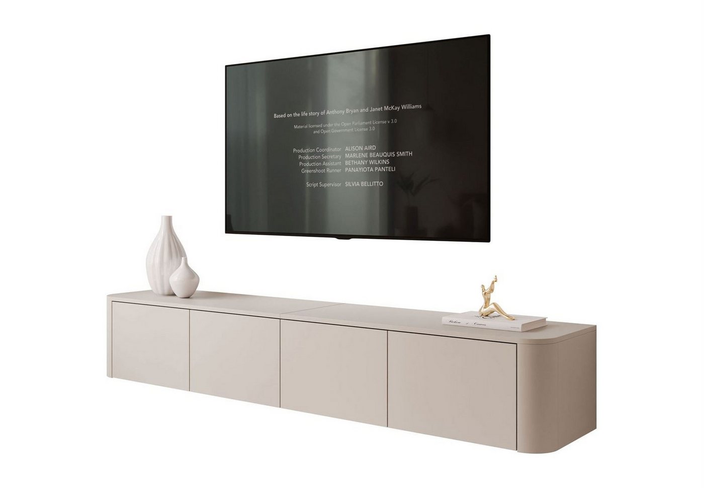 Lookway TV-Schrank CELESTE TV-Hängeschrank mit LED-Beleuchtung (2x TV-Schrank, mit LED Beleuchtung) 200x40x33,5 cm