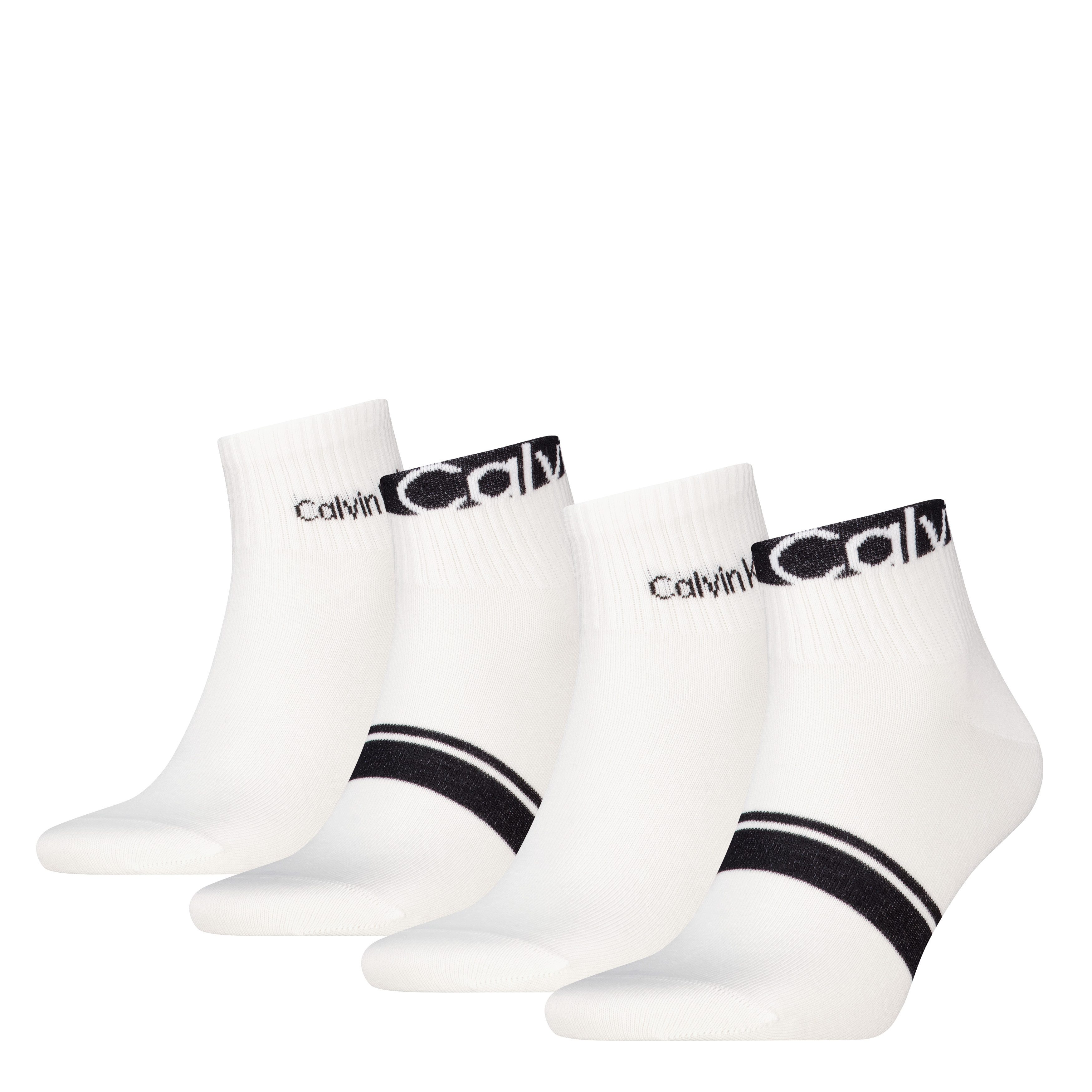 Calvin Klein Kurzsocken CK MEN QUARTER 4P LOGO STRIPE ECOM (4 Paar)