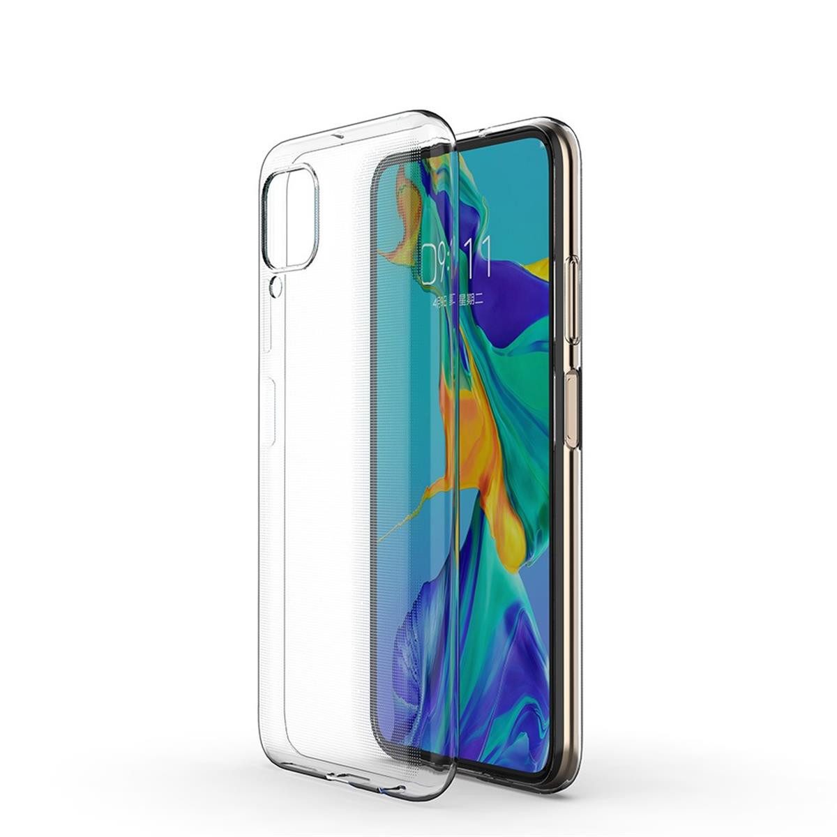 CoverKingz Handyhülle Huawei P40 Lite Handyhülle Silikon Cover Schutzhülle Handy Case klar