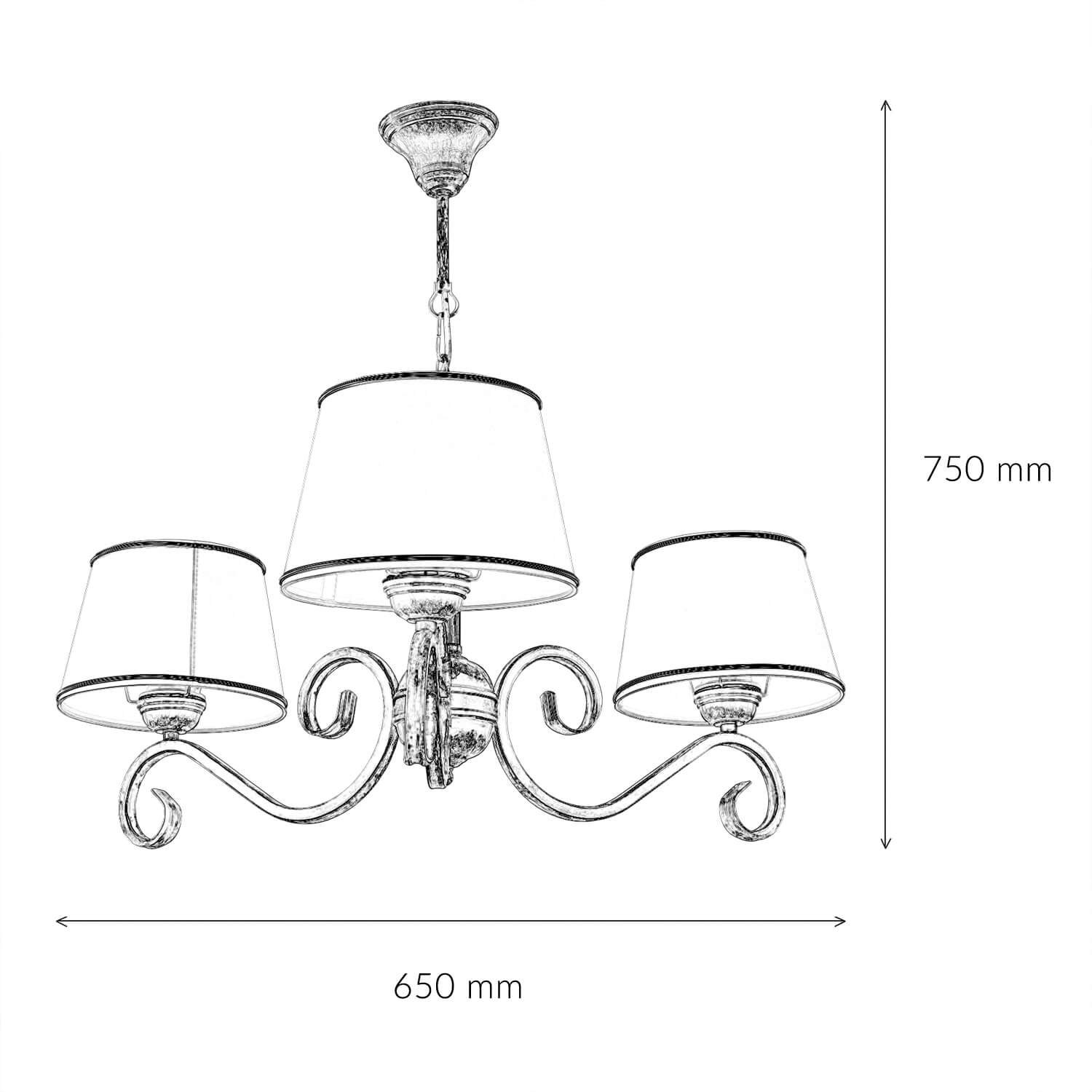 Shabby ohne Hängelampe Leuchtmittel, Kronleuchter Weiß Schirm mit Licht-Erlebnisse LORE,