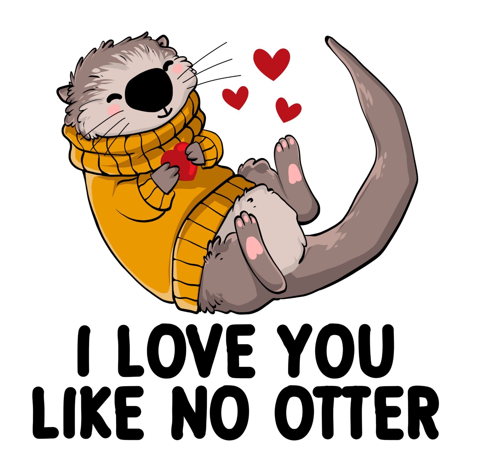 I love Liebe OTTER 2 Grau Geschenkidee Valentinstag Shirtracer T-Shirt like Partner you I meliert Geschenk no