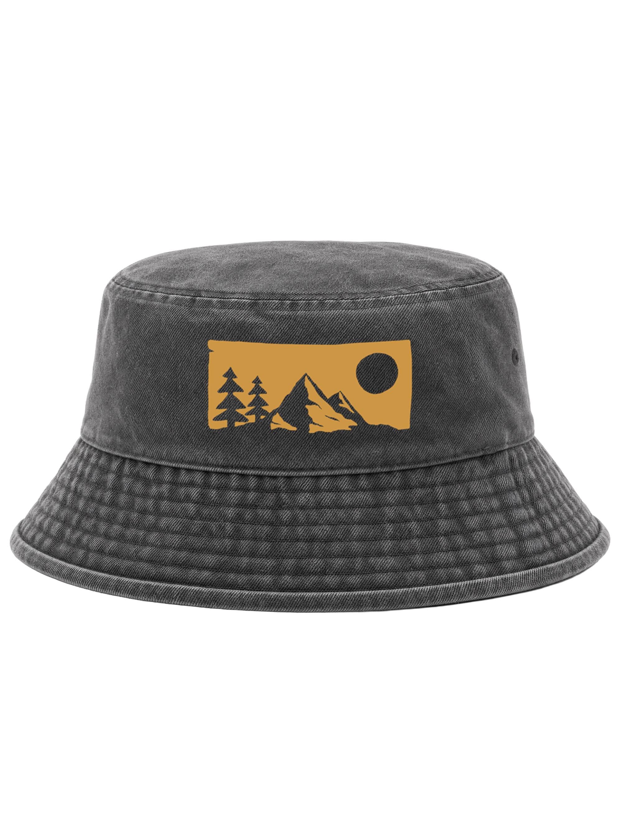 Neverless Fischerhut Anglerhut mit Print Outdoor Badge Baumwolle Bucket Hat Herren Damen