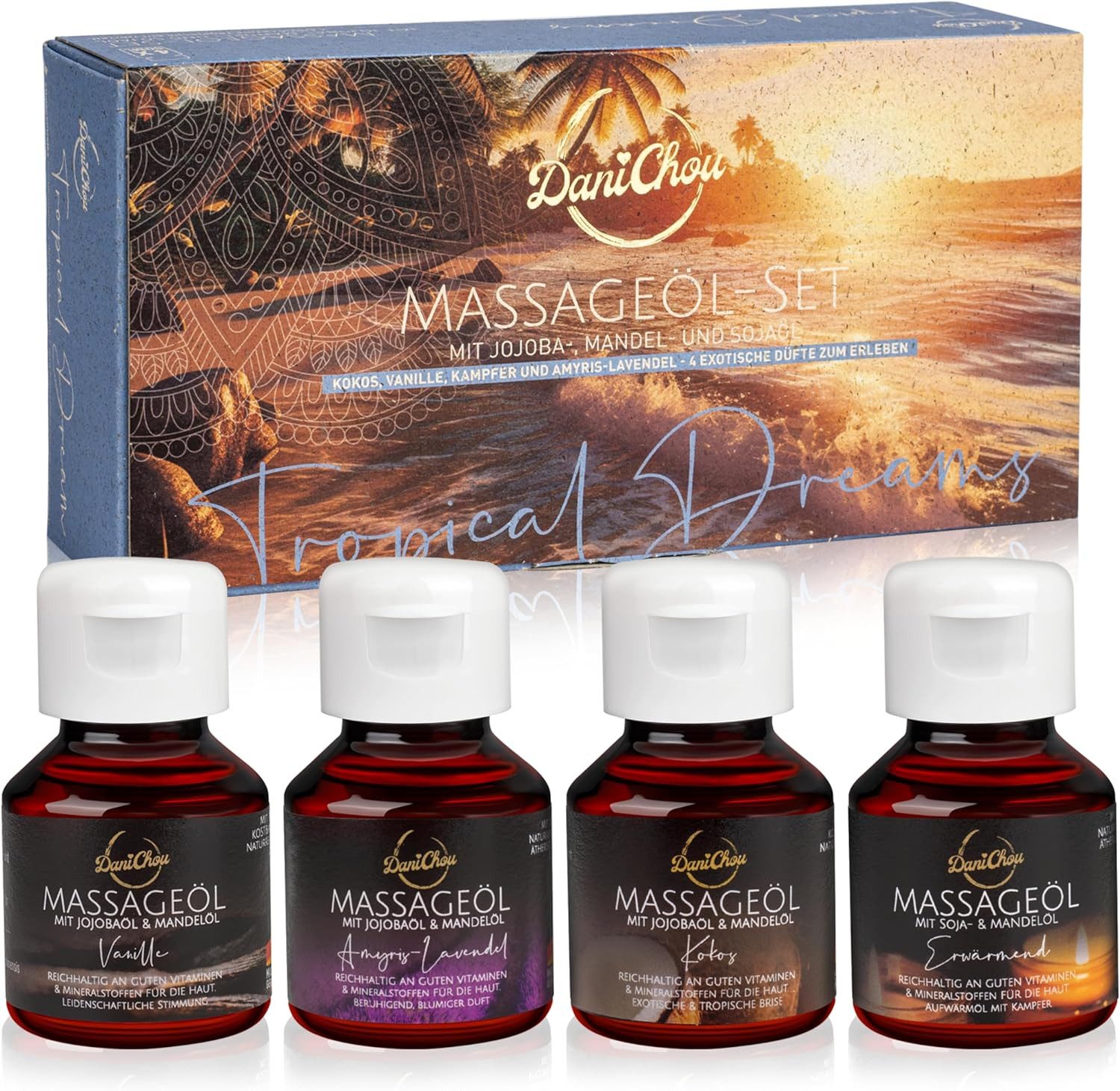 Massageöl Tropical Dreams - Geschenkset zum massieren, Massage Öl