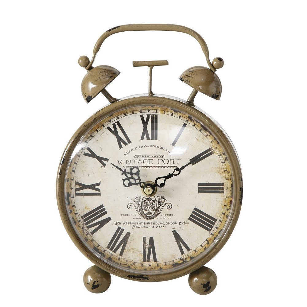 BOLTZE GRUPPE Uhr Tischuhr Orleans Material Metall Hellbraun H 13cm