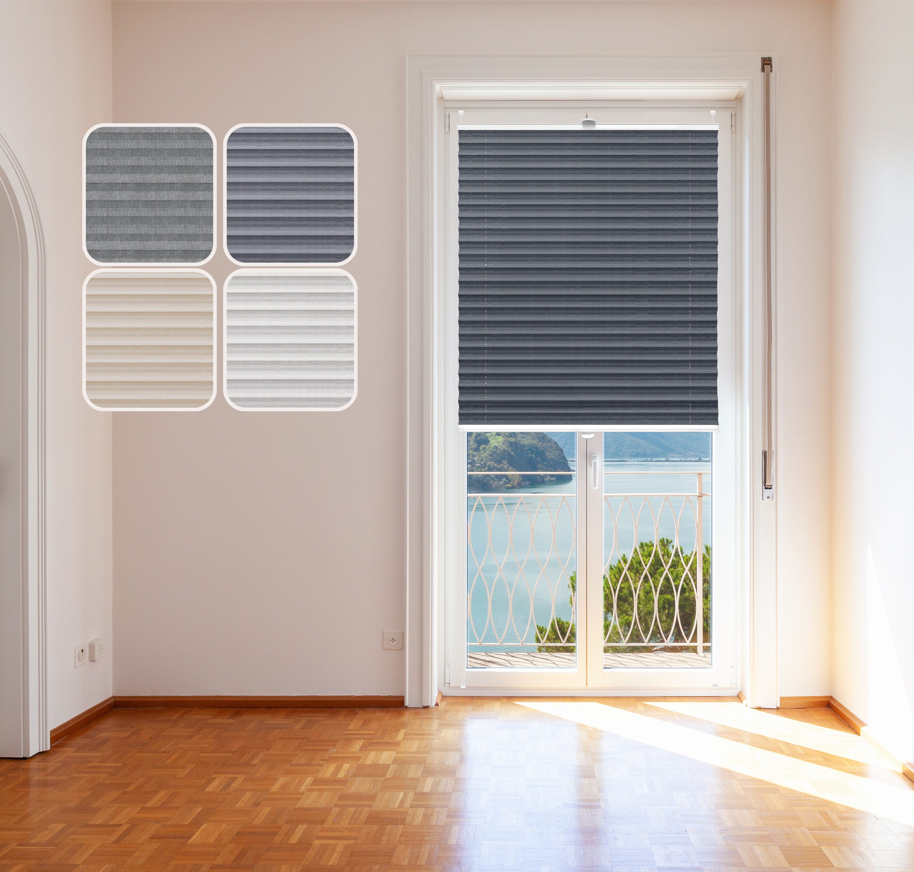 DomDeco Plissee "Natural", Anthrazit, 50x120 cm Klemmfix, Plissee ohne Bohr günstig online kaufen