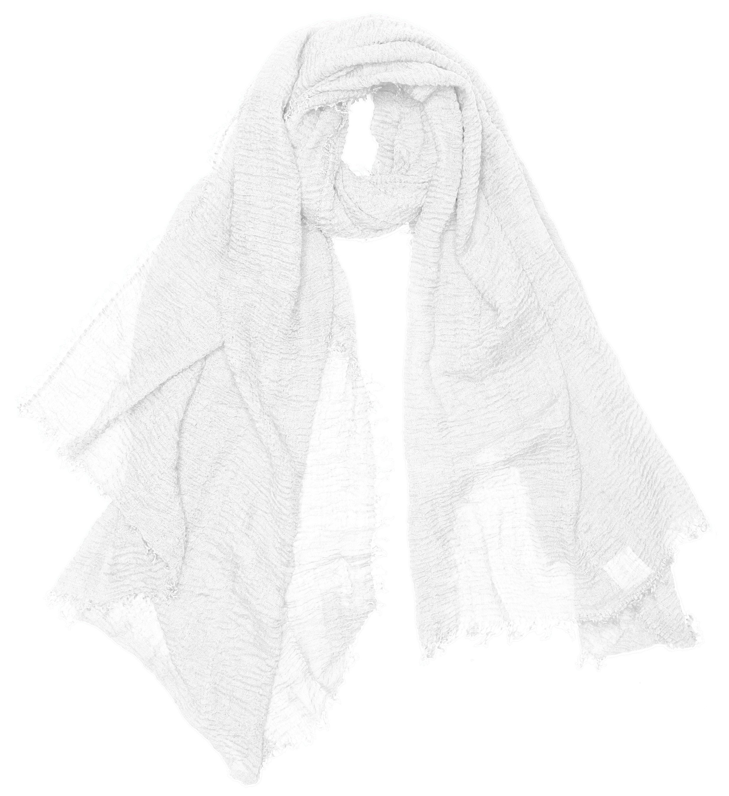 dy_mode Modeschal Damen Schal in Unifarben Halstuch Schultertuch Weicher Stoff, feine Fransen