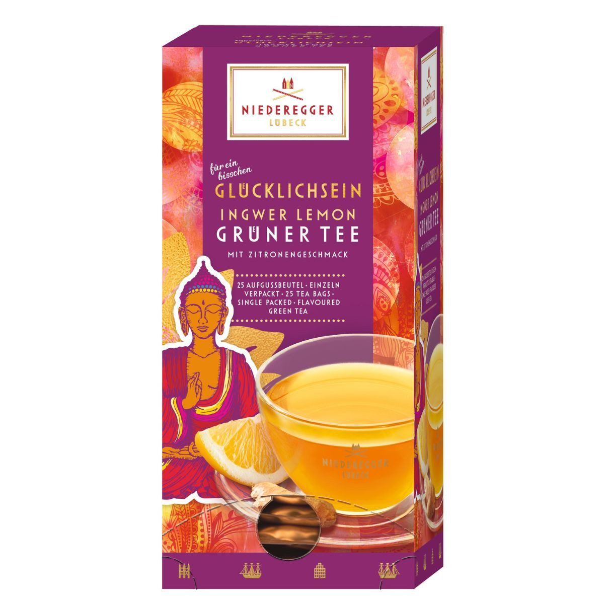 Niederegger Tee Glücklichsein Grüner Tee Ingwer-Lemon, Niederegger, 38 g