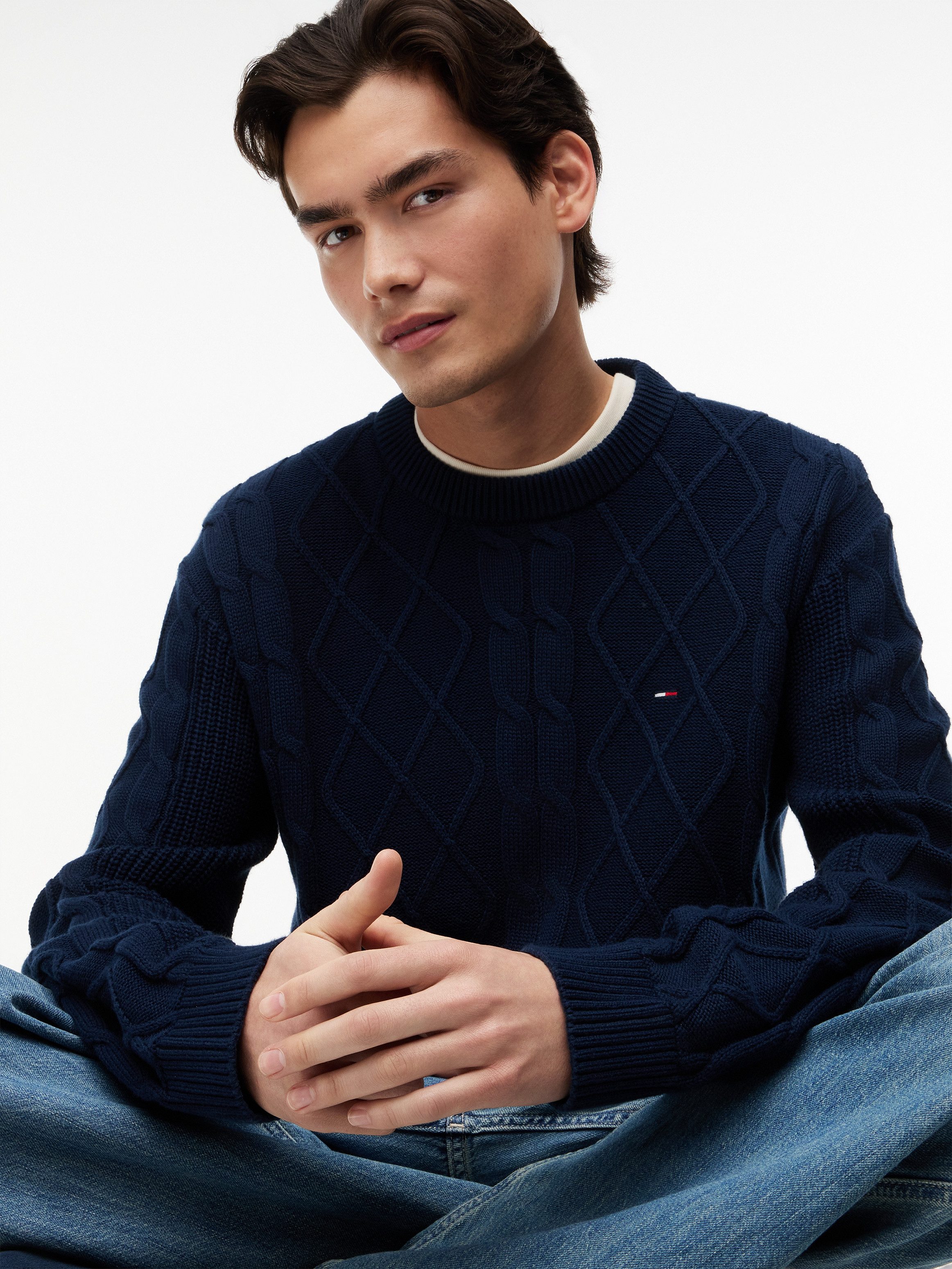 Tommy Jeans Rundhalspullover TJM REG CABLE KNIT SWEATER