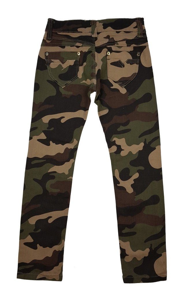 Muster Braun 5-Pocket-Jeans Tarnhose, Army Mädchen Camouflage Girls M8152 Fashion camouflage