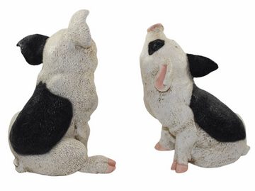 Castagna Tierfigur Deko Figur Dekofigur Schweinchen 2 Ferkel aus Resin H 19-22 cm