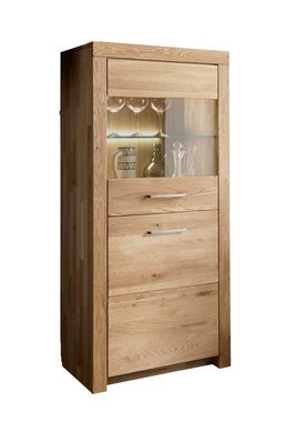 möbelando Wohnzimmer-Set WZ-0169, (BxHxT: 337,6x204,1x40 cm), aus Wildeiche in natur geölt