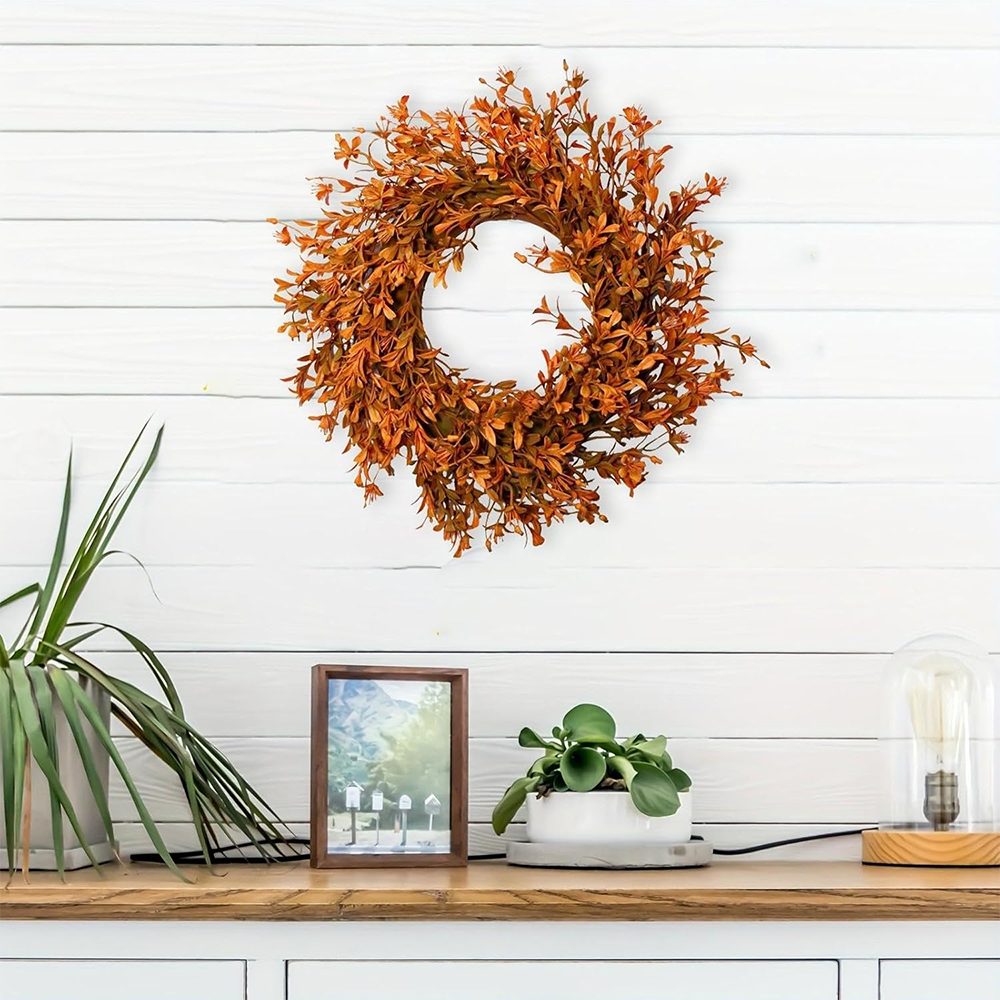 Agger Dekokranz 43 cm Realistischer Herbstkranz, ideal für die Haustür, Außenbereich, Innen- und Außendekorationen, Herbst-Hausschmuck und Halloween – Bild 2 von 5