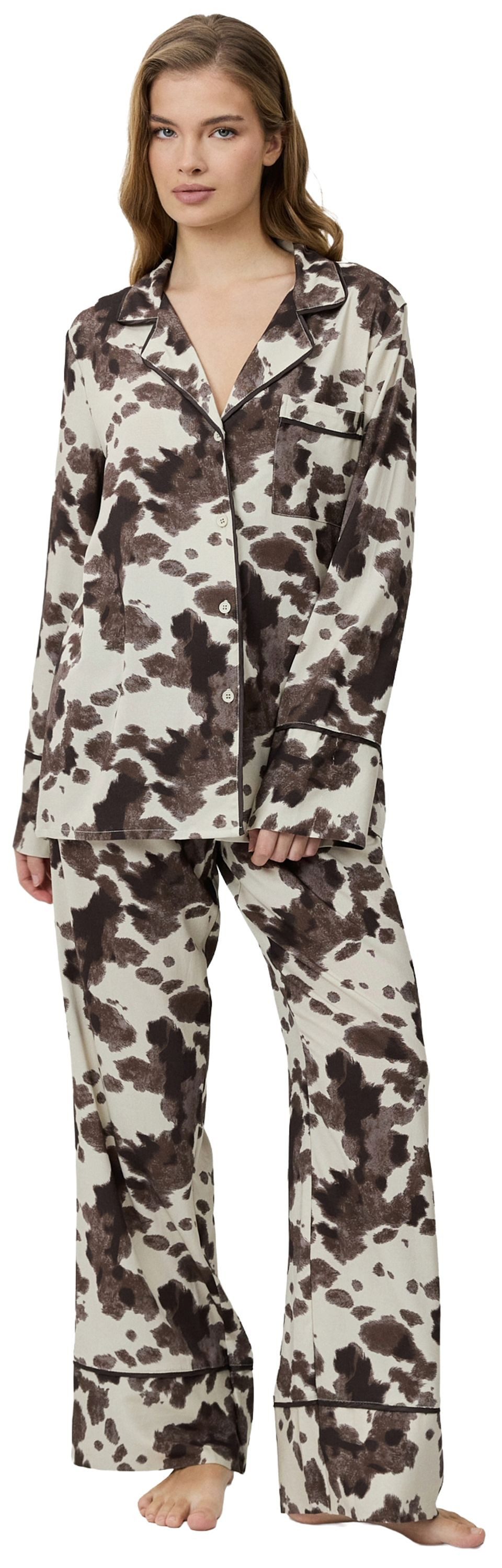 Aruelle Schlafanzug Exquisite Calm (Set, 2 tlg., 2-teilig) Damen Pyjama 2-teilig lang geknöpft Viskose Langarm
