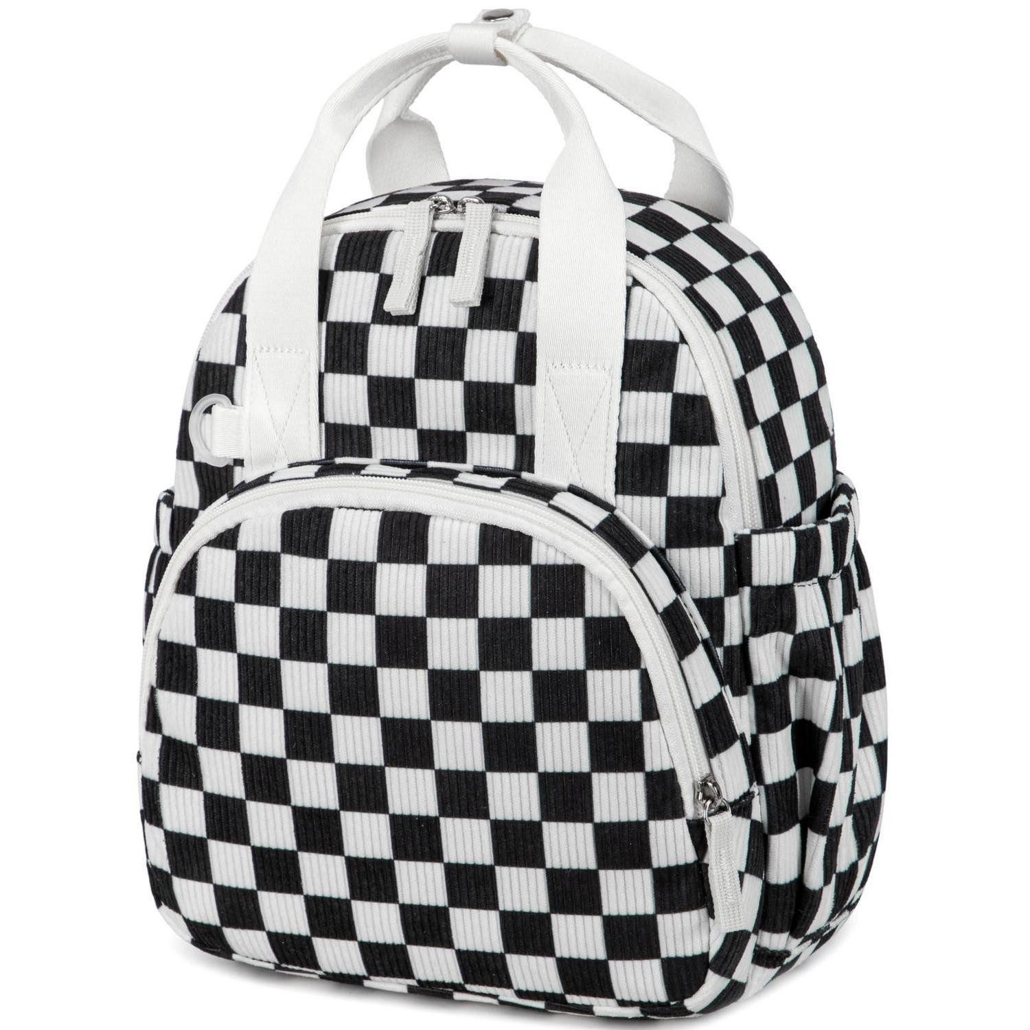 LuxusKollektion Kinderrucksack Kinderrucksack 12 Zoll Schwarz-weißes Gitter