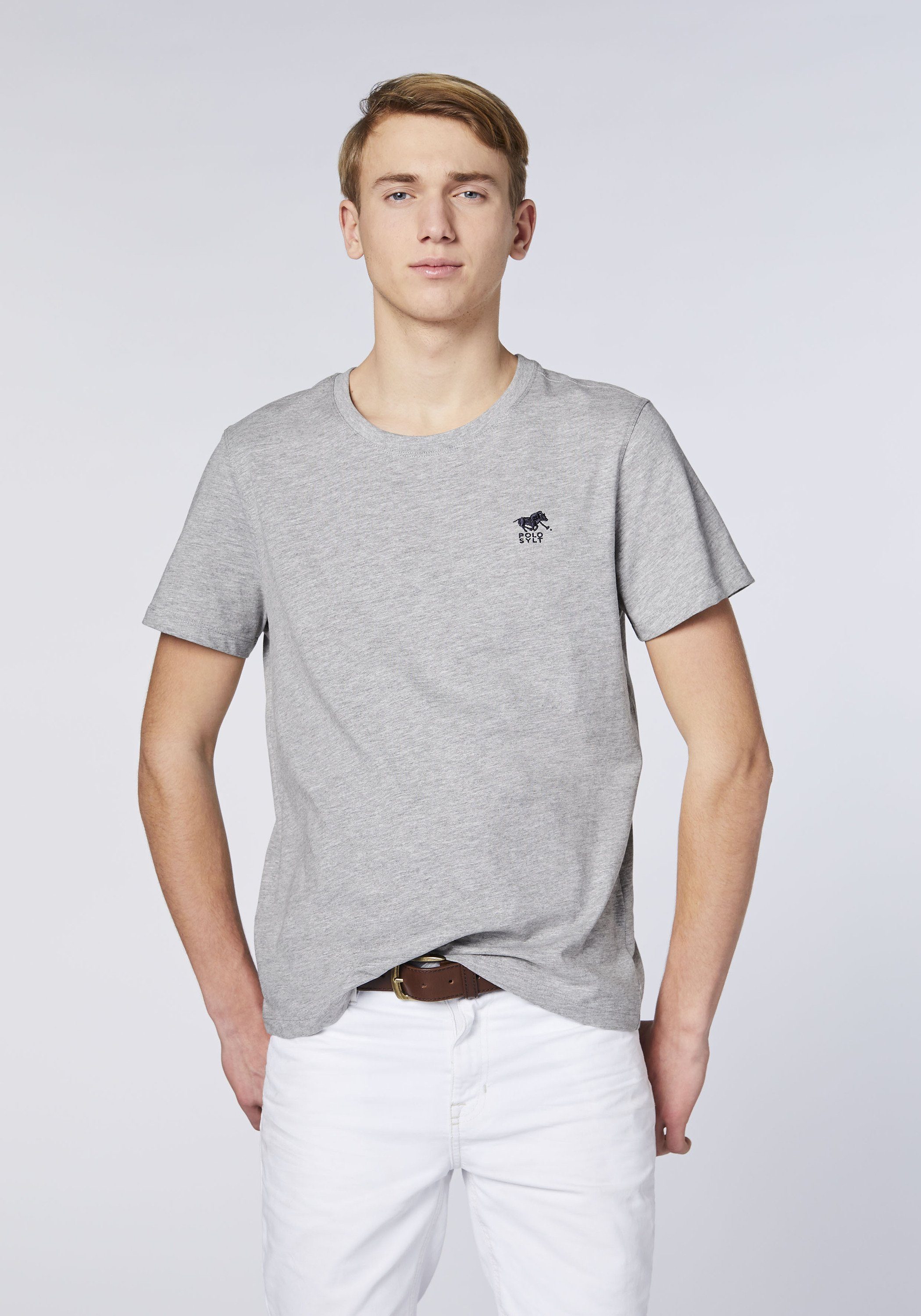 Polo Sylt T-Shirt mit gesticktem Logo-Symbol (1, 1-tlg)