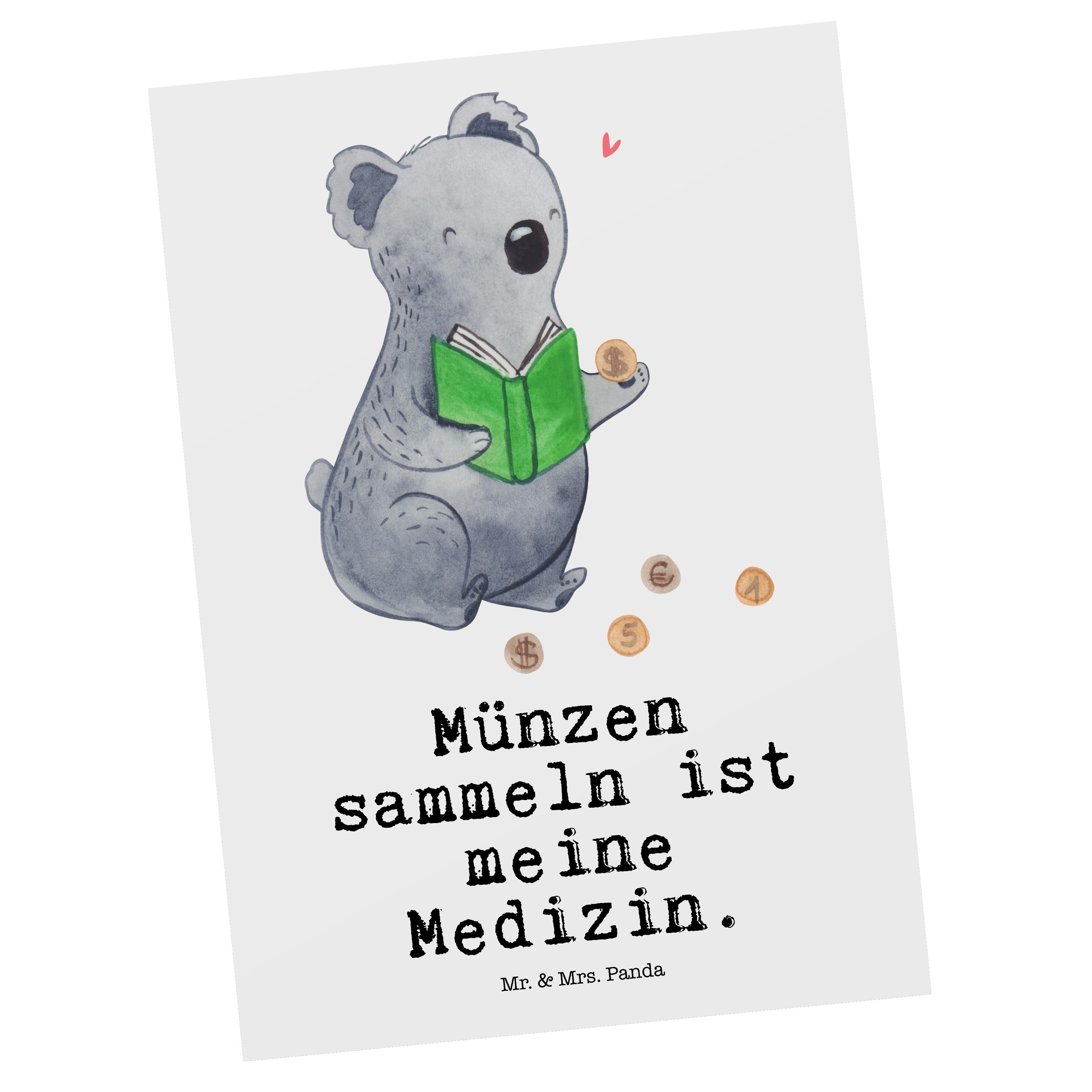 - Einladung, Weiß Postkarte Medizin & - Geschenk, sammeln Panda Mrs. Auszeichnu Koala Mr. Münzen