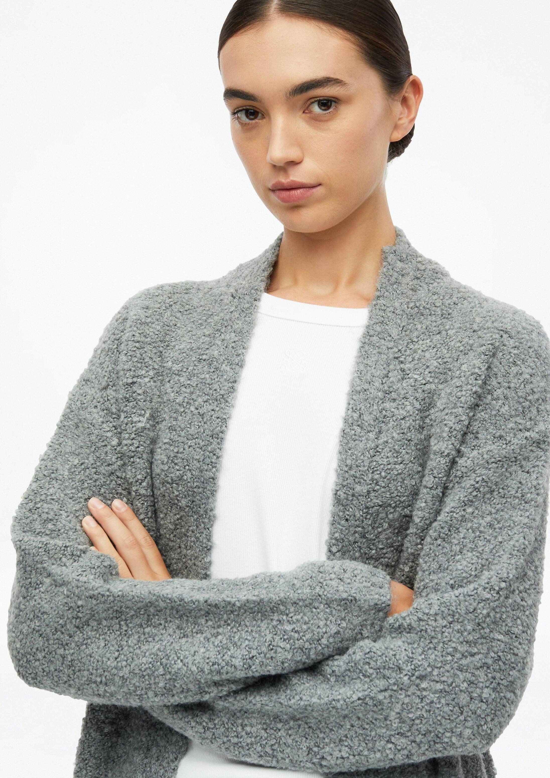 s.Oliver Cardigan Strickjacke Lange Strickjacke aus Bouclé – Bild 4 von 5