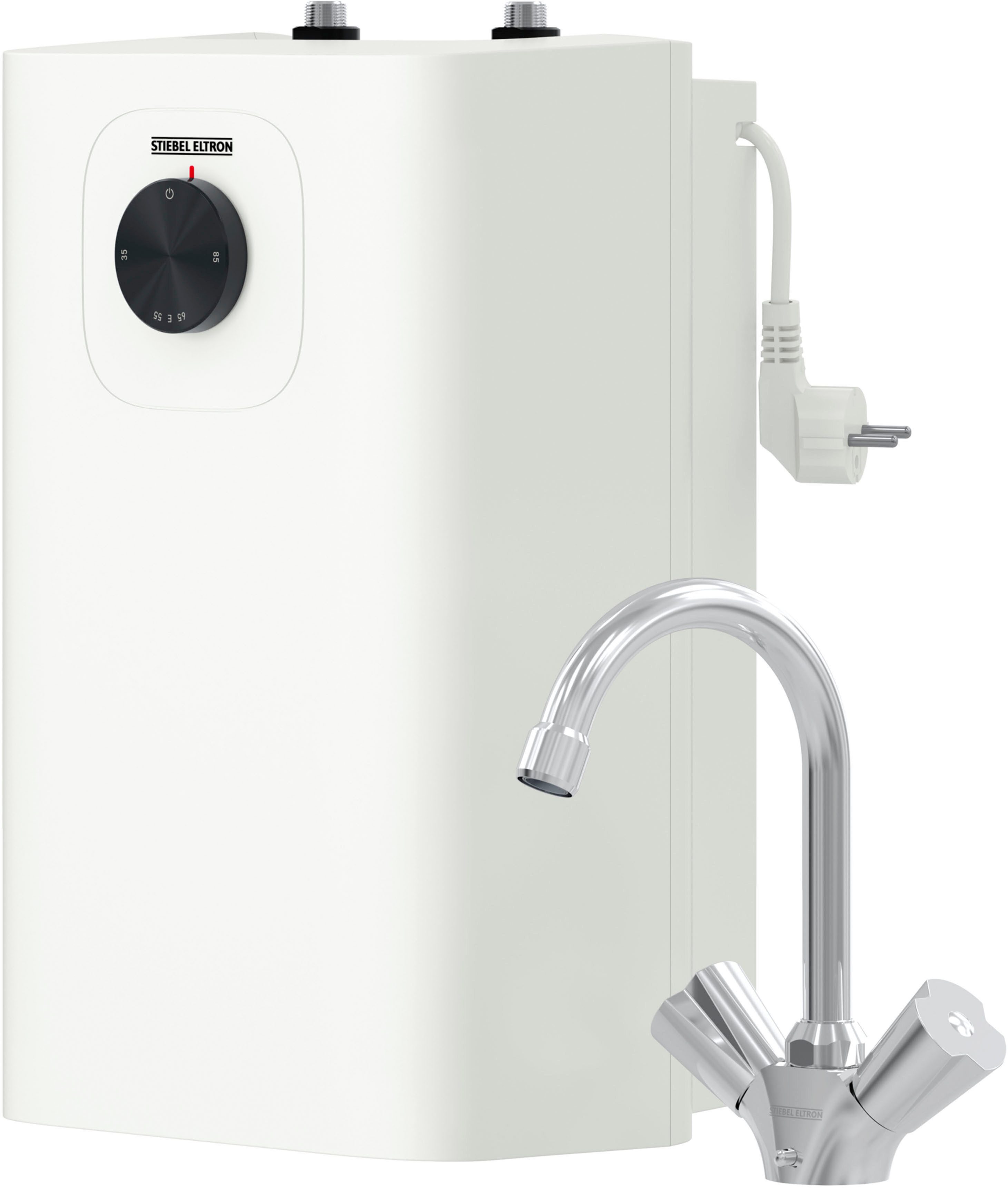 STIEBEL ELTRON Untertischspeicher SNU 5 Plus, (max. 85°C) (Set), 5 l, Niederdruck, mit Stecker, inkl. Küchenarmatur WST-W