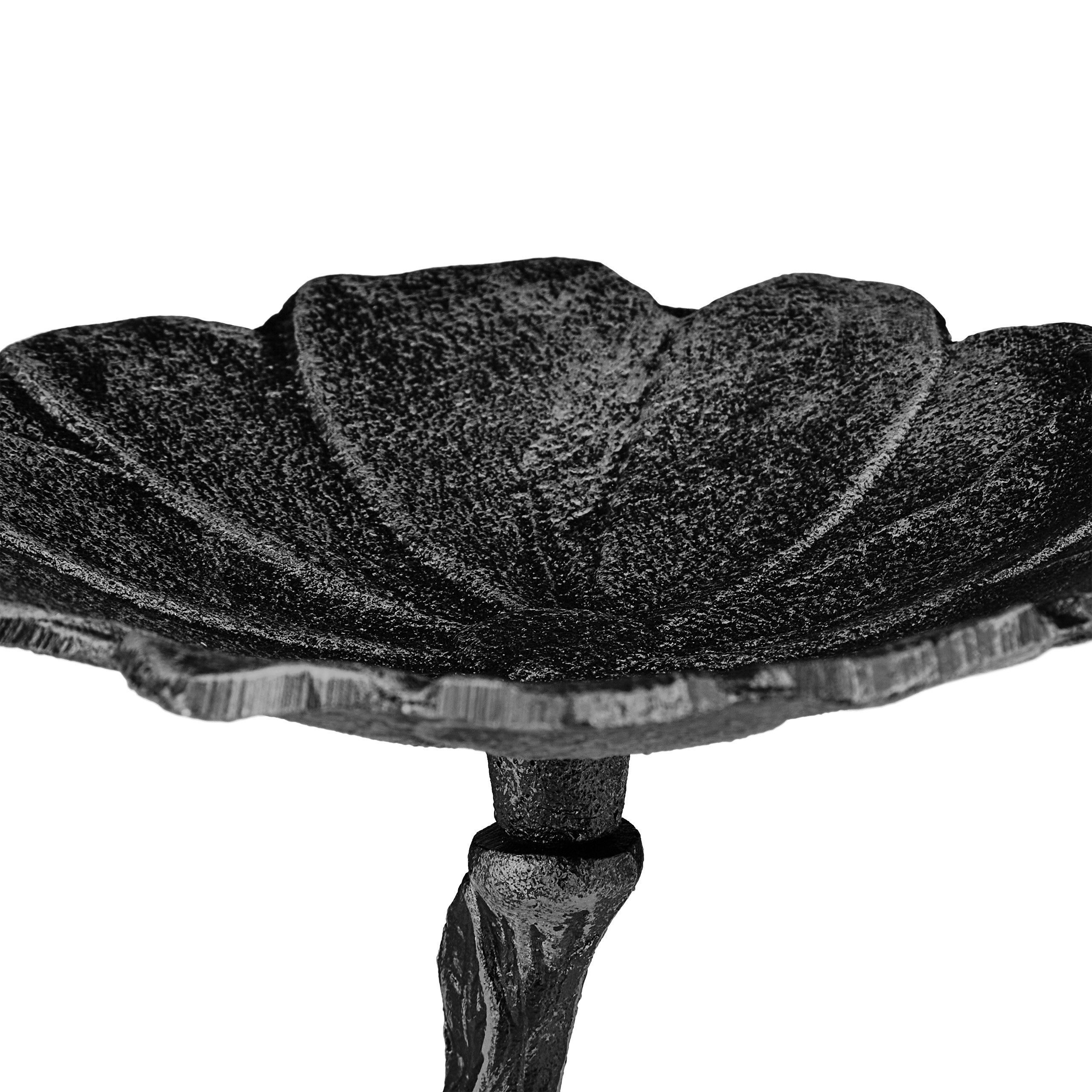 relaxdays Vogeltränke Gusseisen Vogeltränke für die Wand, silber