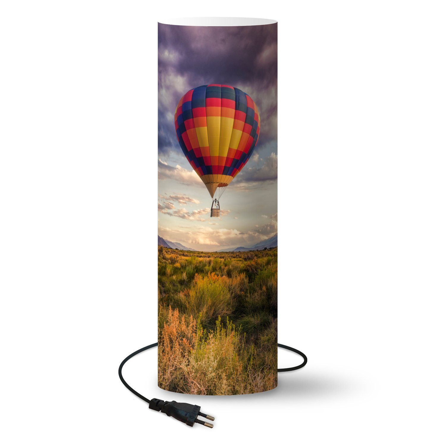 MuchoWow Nachttischlampe »Heißluftballon - Wiese - Amerika«, LED  wechselbar, Lampen Stehlampen Stehleuchte, Inklusive LED-Lampe
