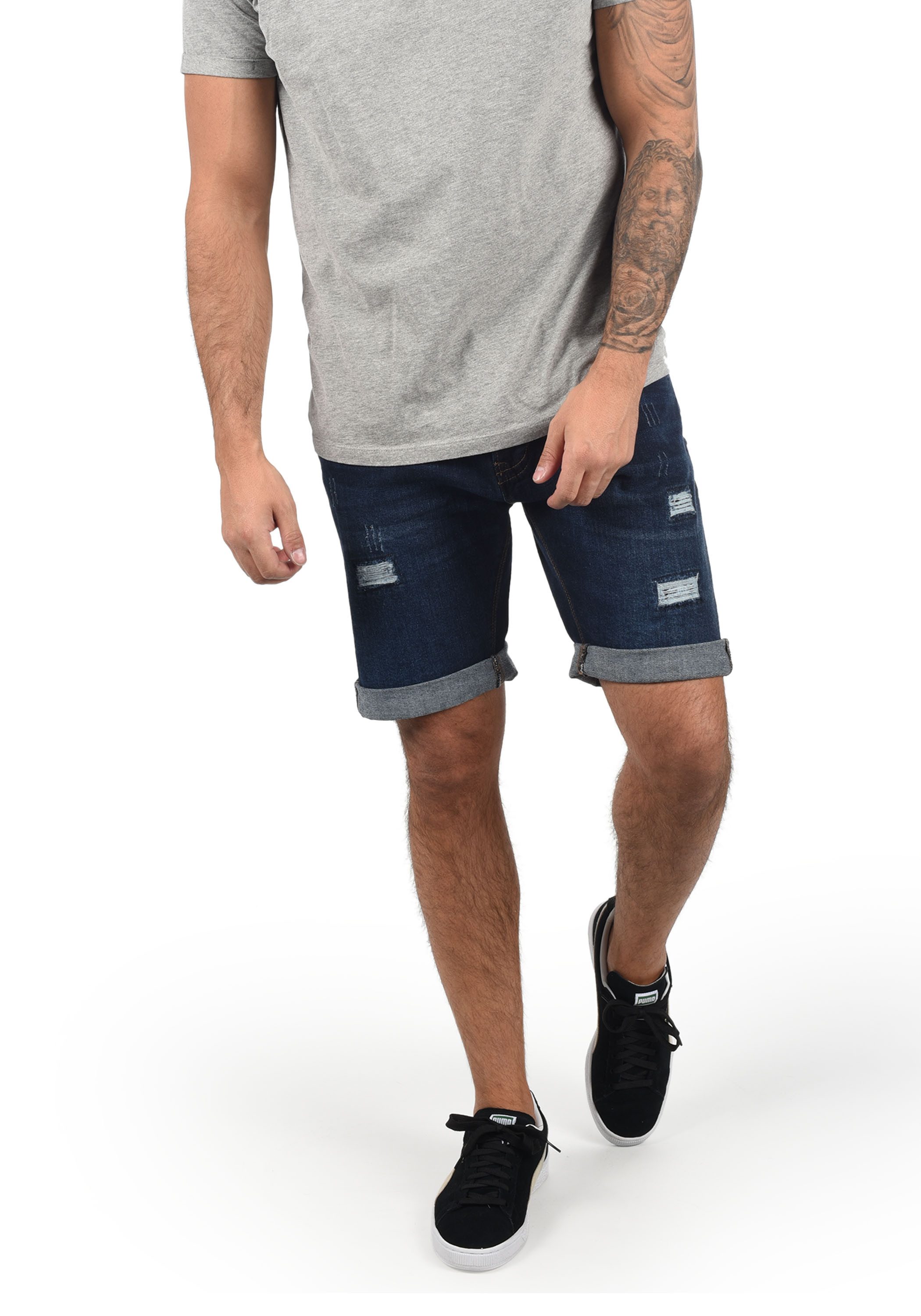 Indicode Jeansshorts IDHallow Kurze Hose mit Destroyed-Effekten