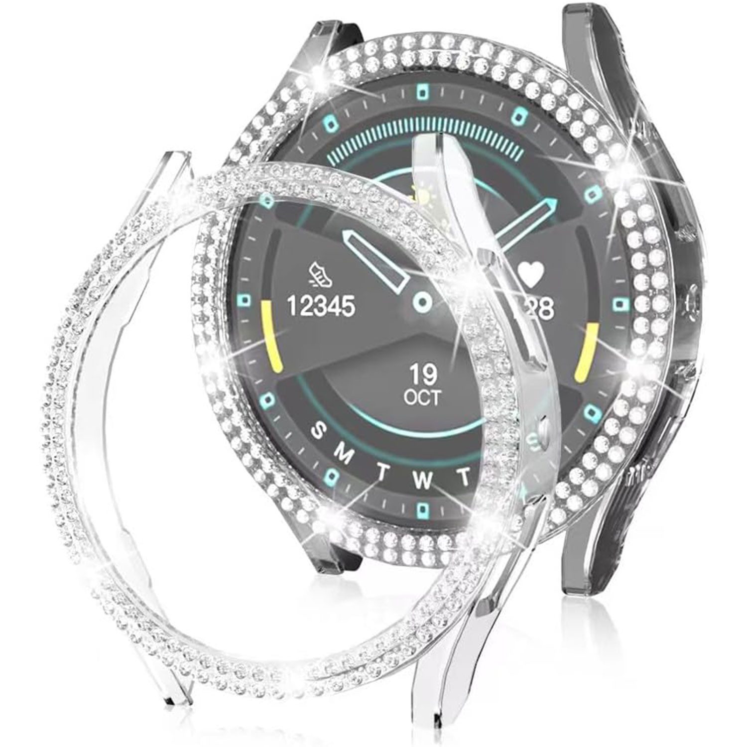 MAGICSHE Smartwatch-Hülle für Samsung Galaxy Watch 6,Hülle Schutzfolie 40mm/44mm, Displayschutz mit Diamanteinlage