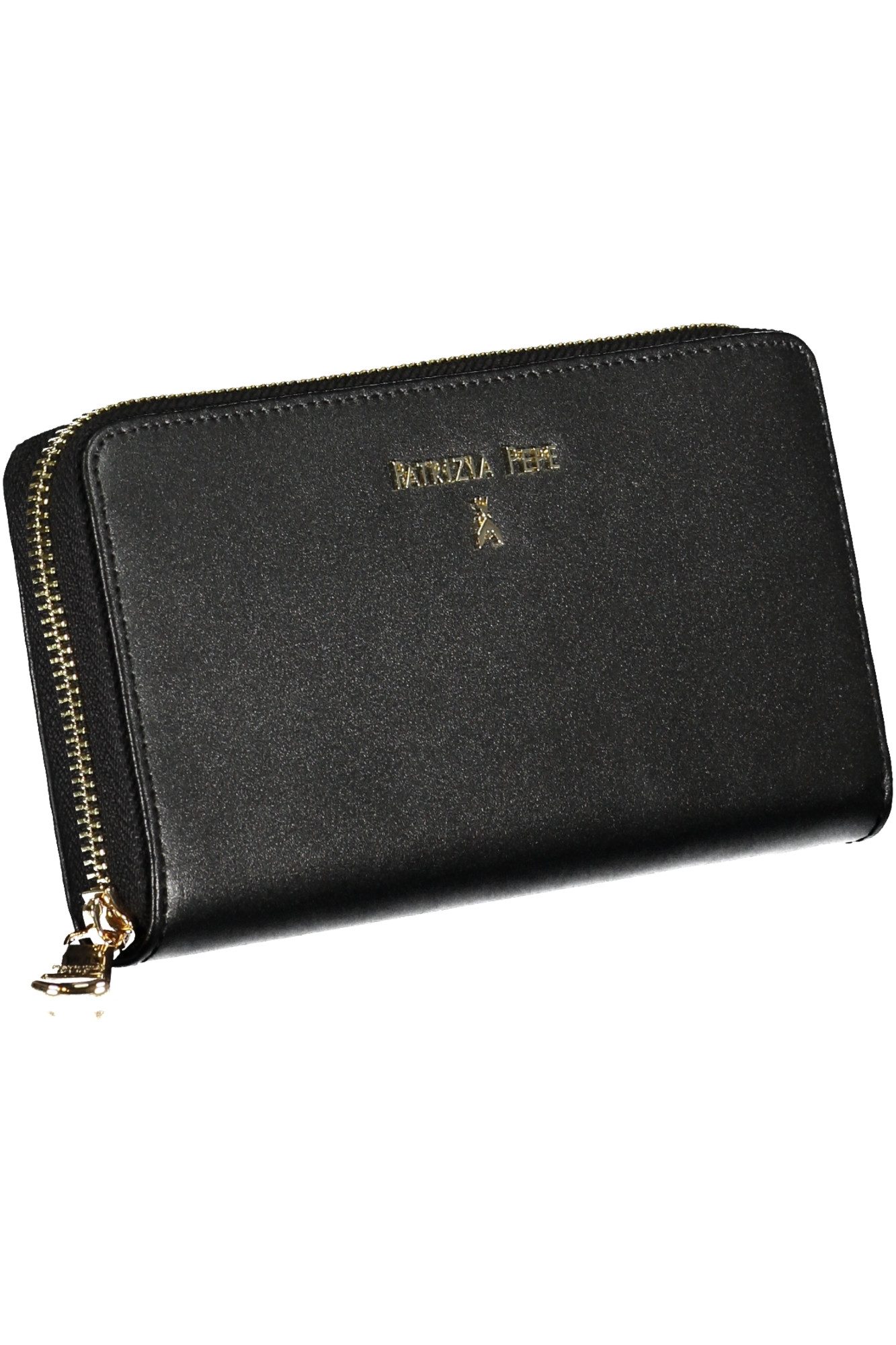 Patrizia Pepe Geldbörse, Schwarze Damenbrieftasche mit 6 Fächern und Reißverschluss