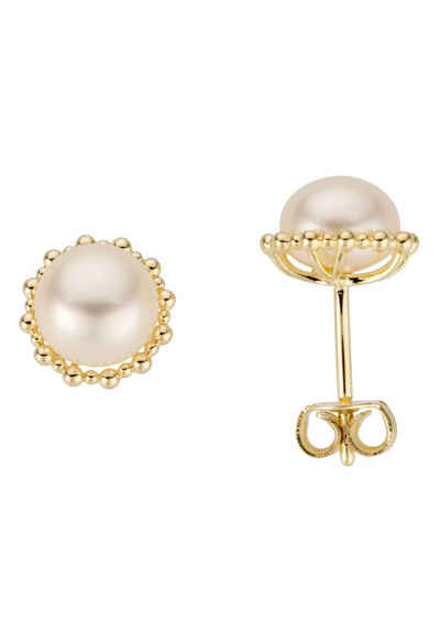 Firetti Paar Ohrstecker Schmuck Geschenk Gold 333 Perlenohrstecker Perle, mit Süßwasserzuchtperle