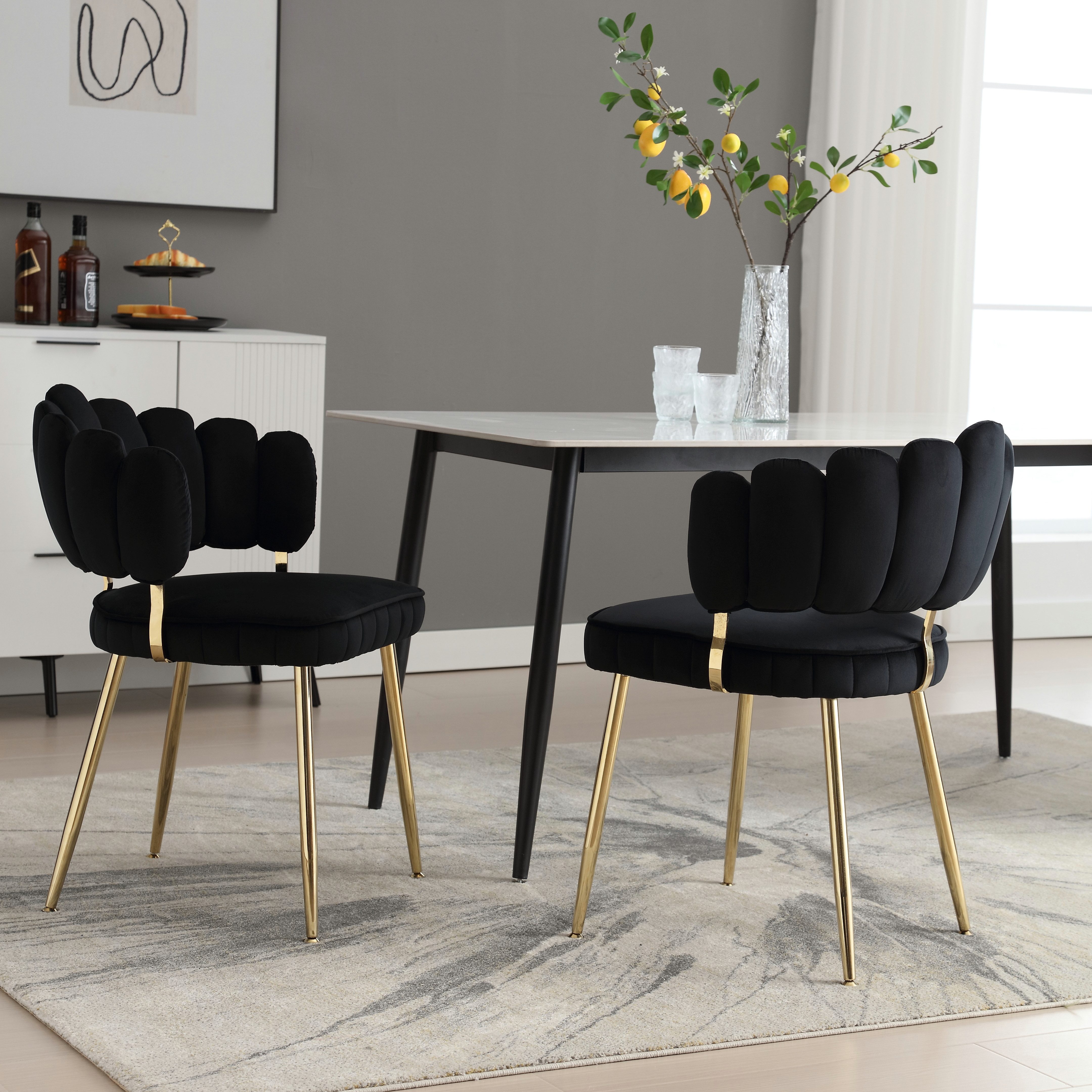 KLAM HOME Esszimmerstuhl Moderner Samt Wohnzimmersessel, günstig online kaufen