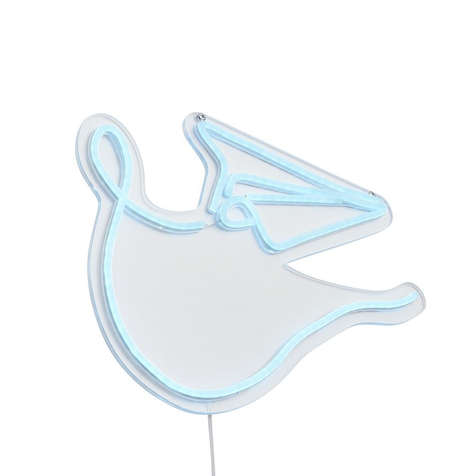Qazqa Wandleuchte Neon, LED fest integriert, Extra-Warmweiß, QAZQA Wand­leuchte, integrated, Blau, Kunststoff, Design