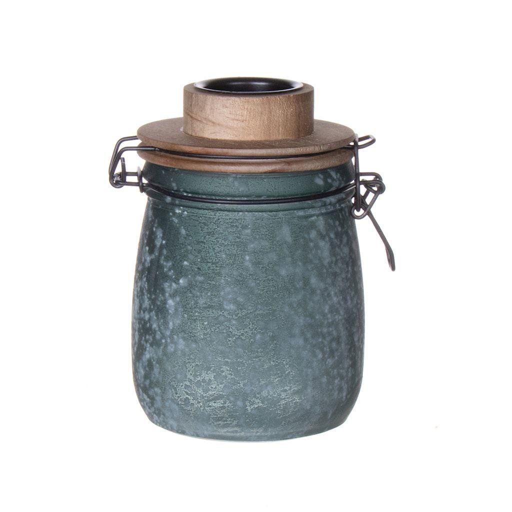 INNA-Glas Kerzenhalter Teelichthalter ANNEDORE, Bügelglas, Fros