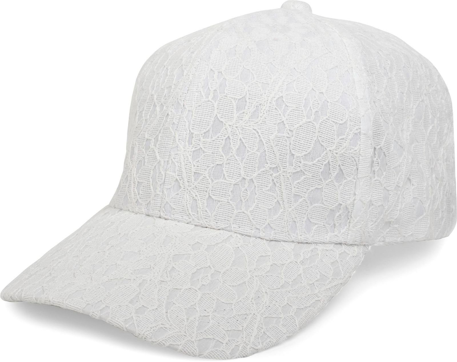 styleBREAKER Baseball Cap (1-St) Cap mit All Over Spitze Weiß