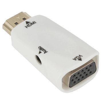 Retoo HDMI zu VGA Adapter mit 3.5mm Audiokabel Video Konverter für PC Laptop Adapter HDMI zu VGA, Wandelt ein digitales HDMI-Signal in ein analoges VGA-Signal um, 1080p