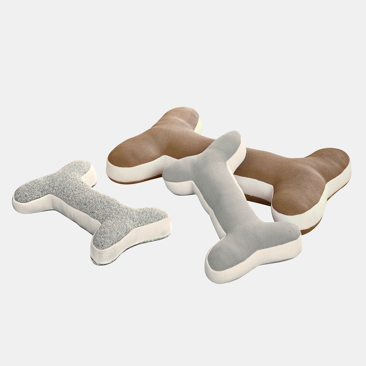 Mirabeau Hundematte Kissen 3er Set Fluffido grau/weiß/braun