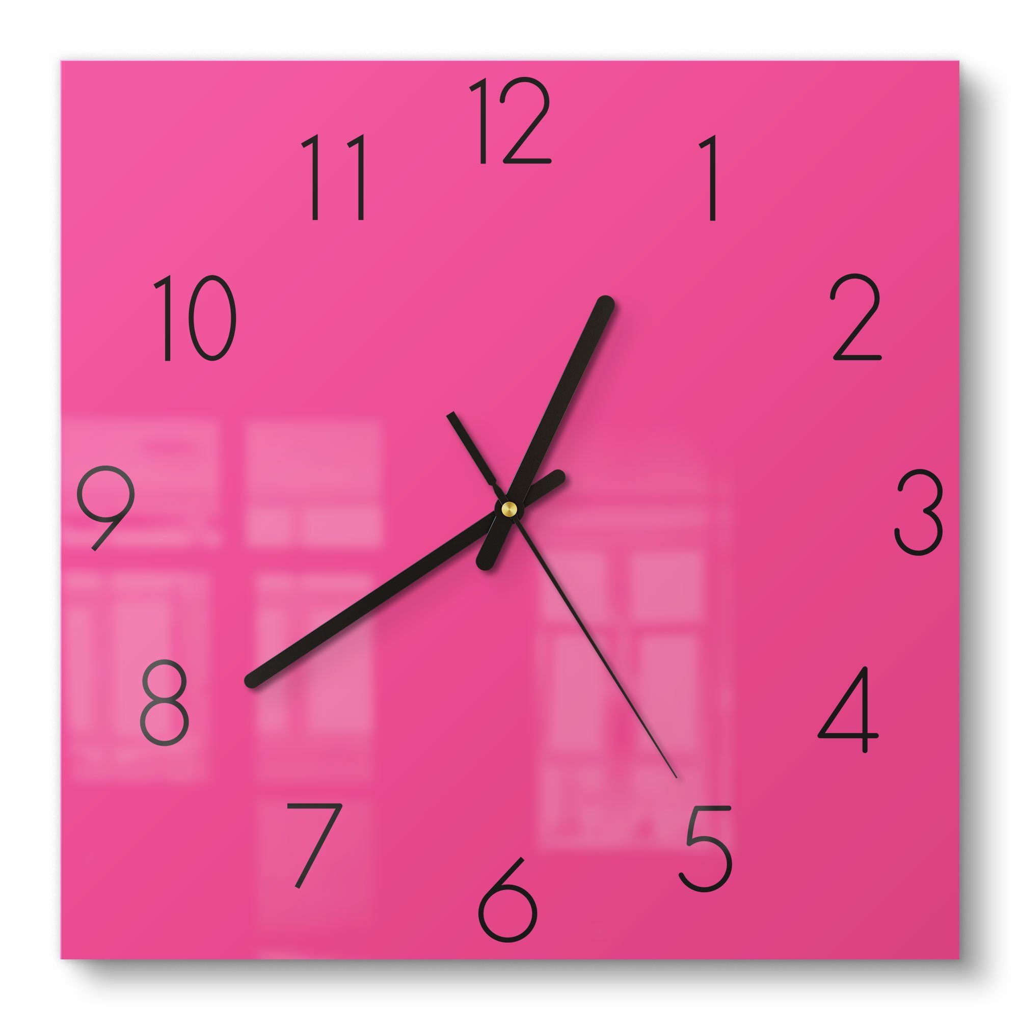DEQORI Wanduhr 'Unifarben - Rosa' (Glas Glasuhr modern Wand Uhr Design Küchenuhr)