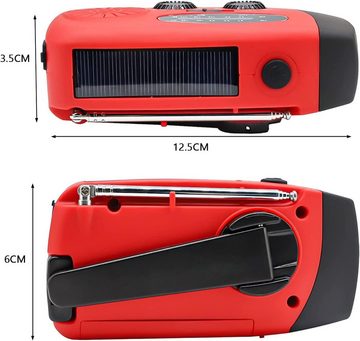 Daskoo Kurbelradio FM/AM/ Tragbare Solar Radio mit LED Taschenlampe Radio (Tragbar Notfallradio AM/FM, USB Wiederaufladbar)