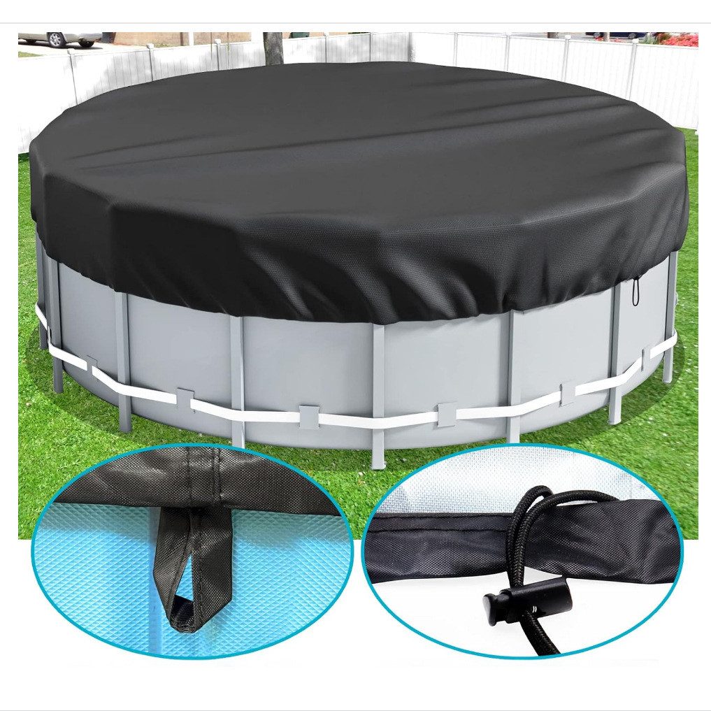 FELIXLEO Kofferorganizer Poolabdeckung Rund 366 cm 420D mit Spannratsche Wasserdicht